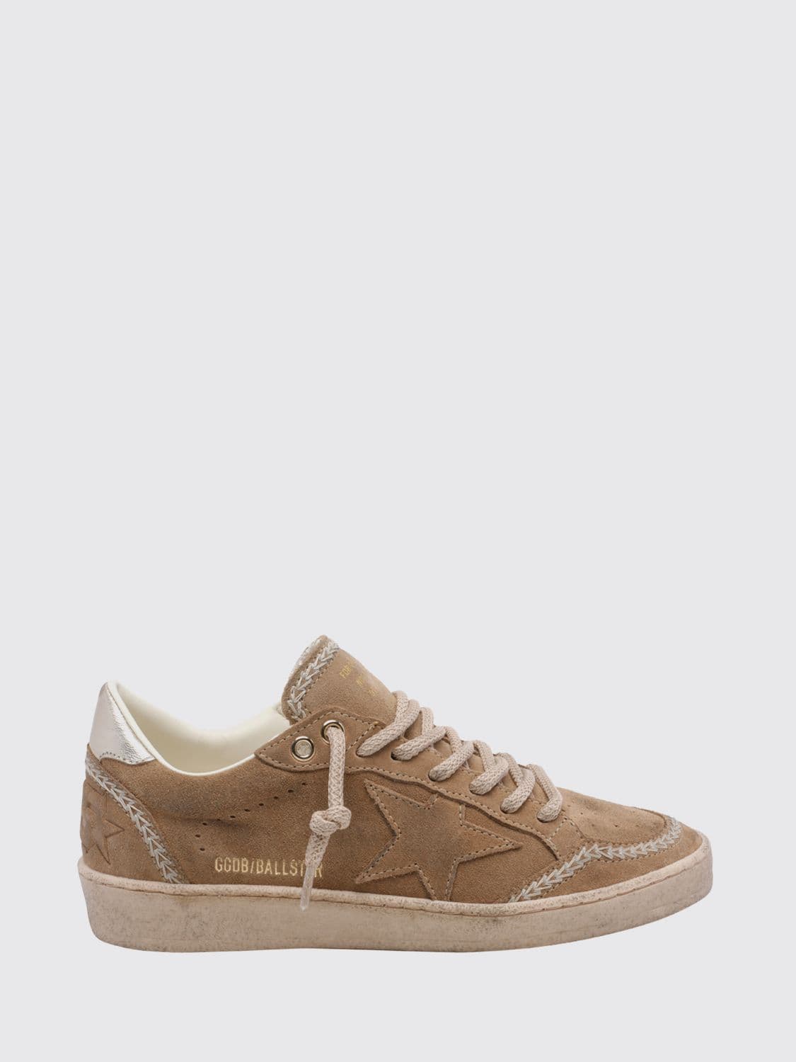 Golden Goose Ball Star Distressed Suede Calfskin Low-Top Sneakers