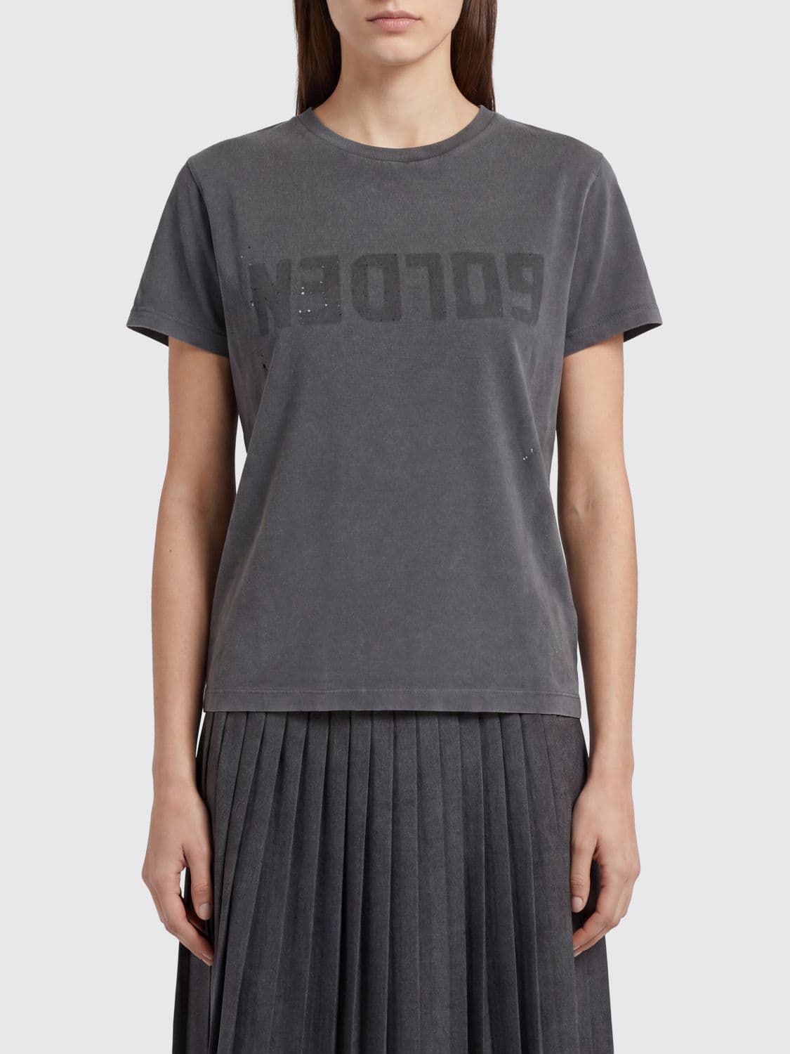 Golden Goose Short-Sleeved Cotton T-shirt with Printed Logo