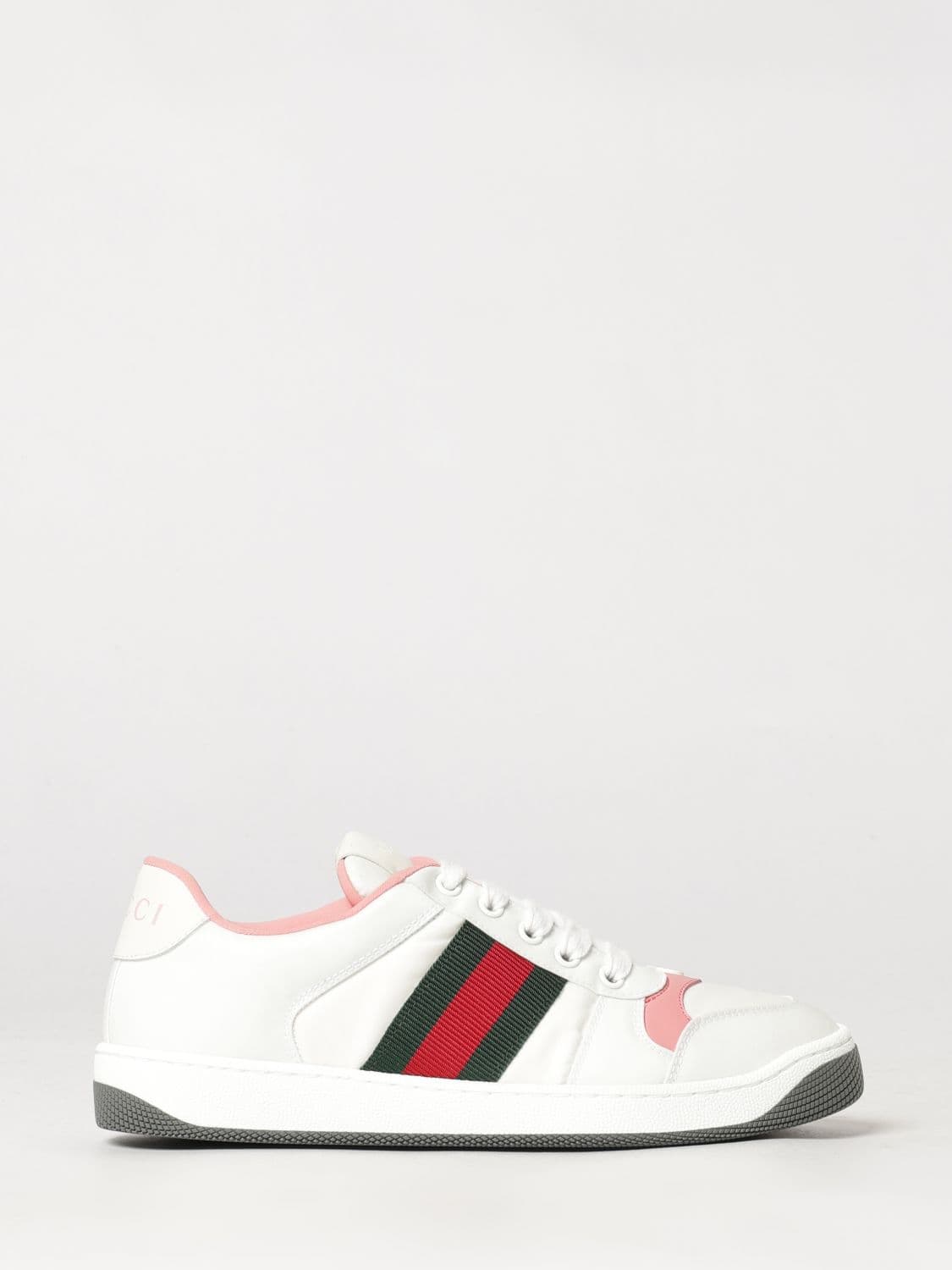 Gucci Screener Sneakers in Fabric and Leather with Web Stripe Detail