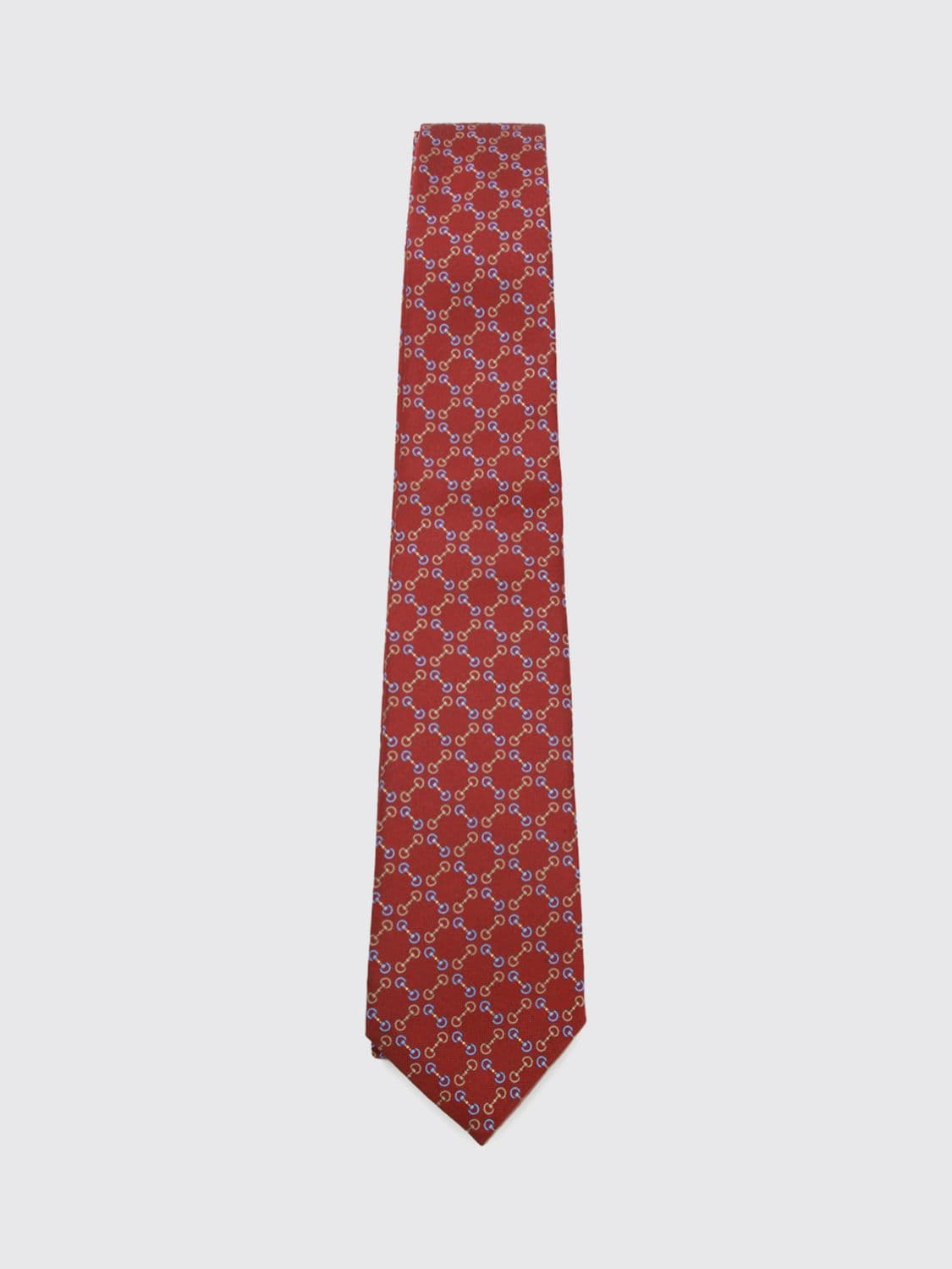 Gucci Horsebit Graphic Print Silk Tie