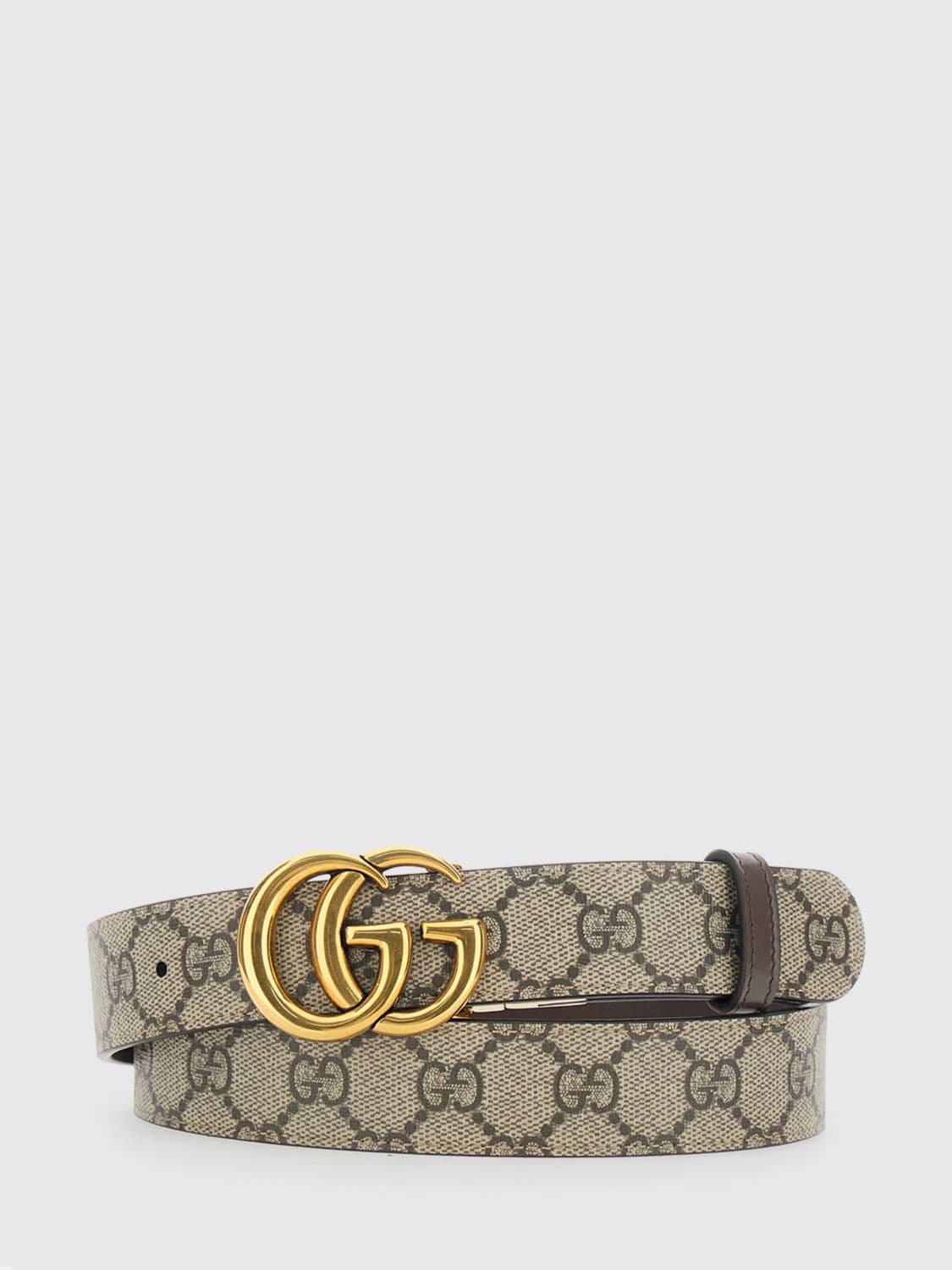 Gucci Reversible GG Marmont Belt in Supreme Canvas and Leather with Double G Buckle