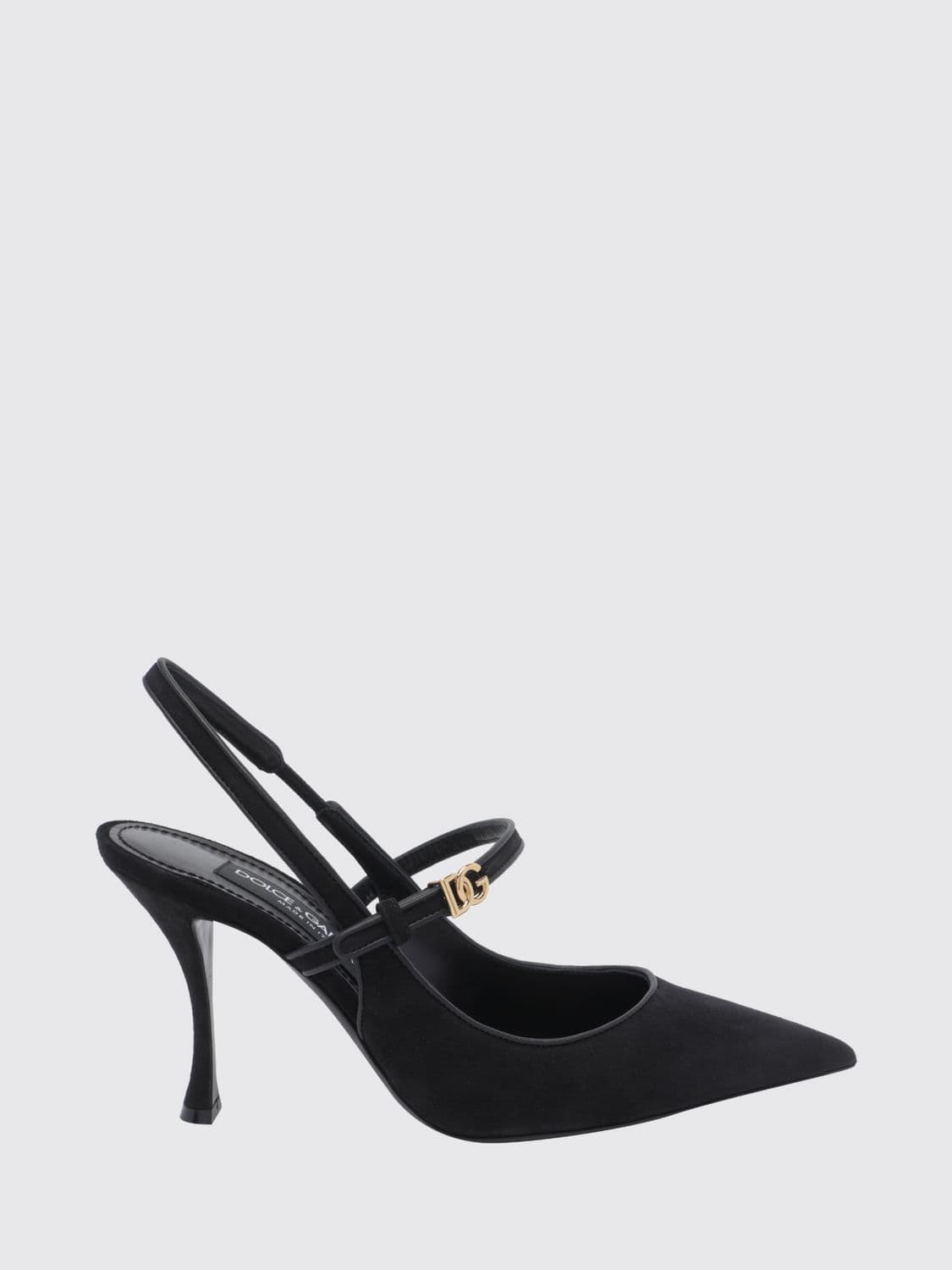 Dolce & Gabbana Suede Slingback Pumps with DG Monogram and Stiletto Heel