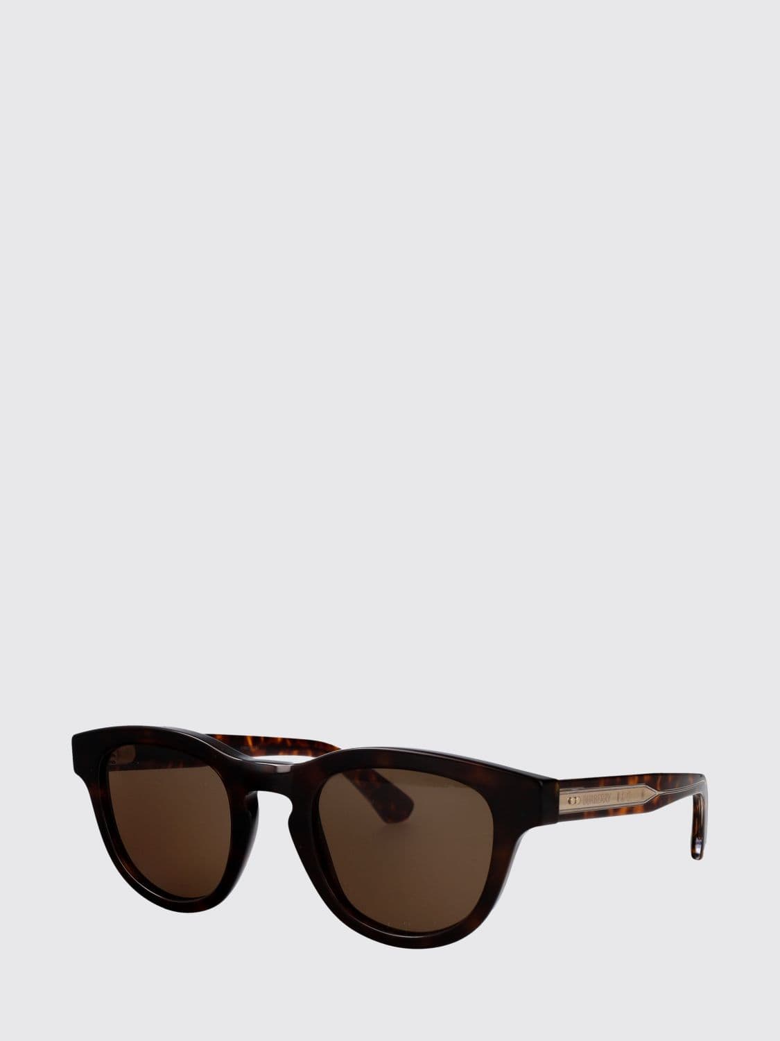 Burberry Round Frame Sunglasses in Tortoiseshell Acetate with Logo · 48