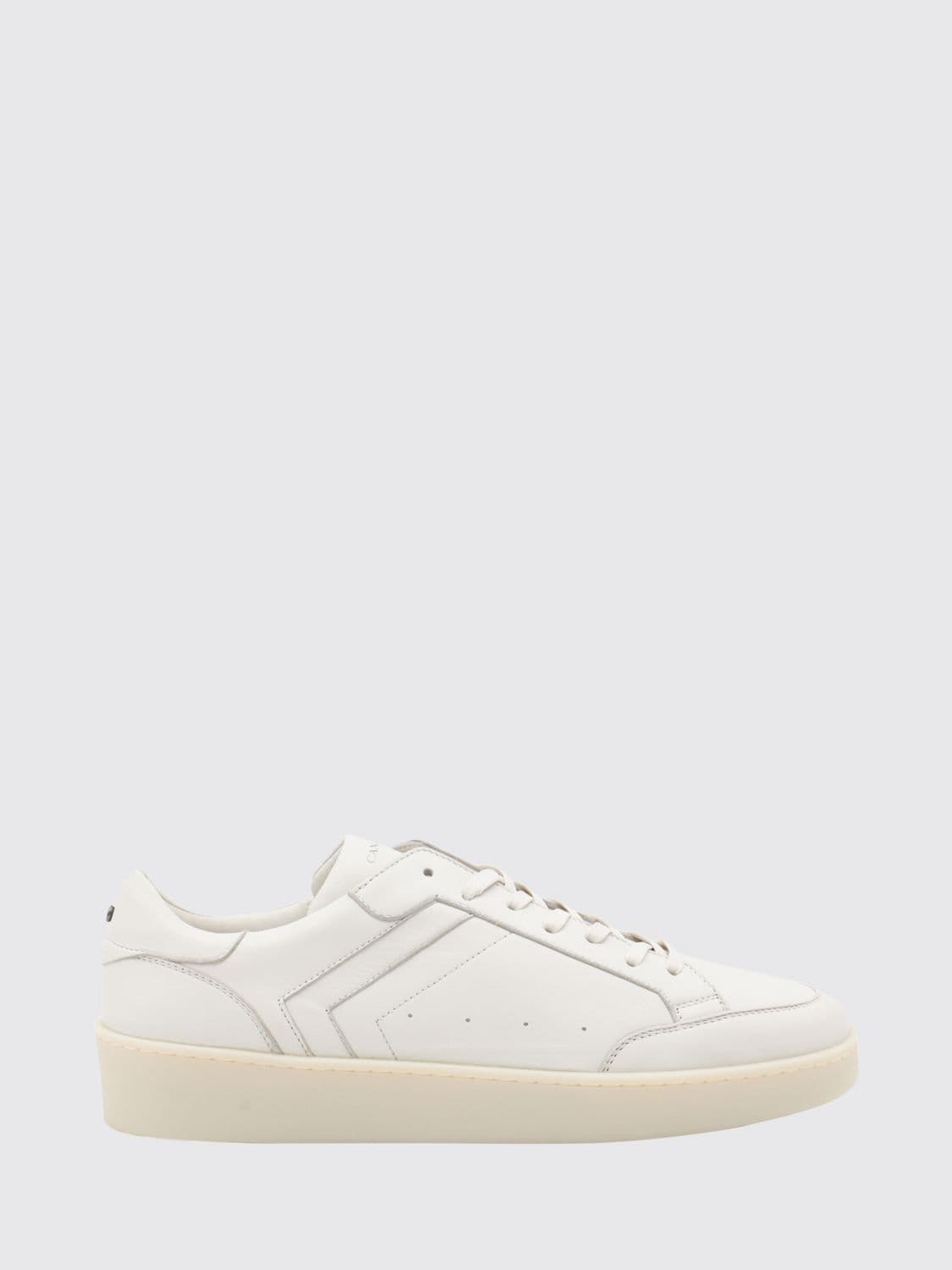 Canali Low-Top Trainers in Two-Tone Smooth Leather with Laminated Logo