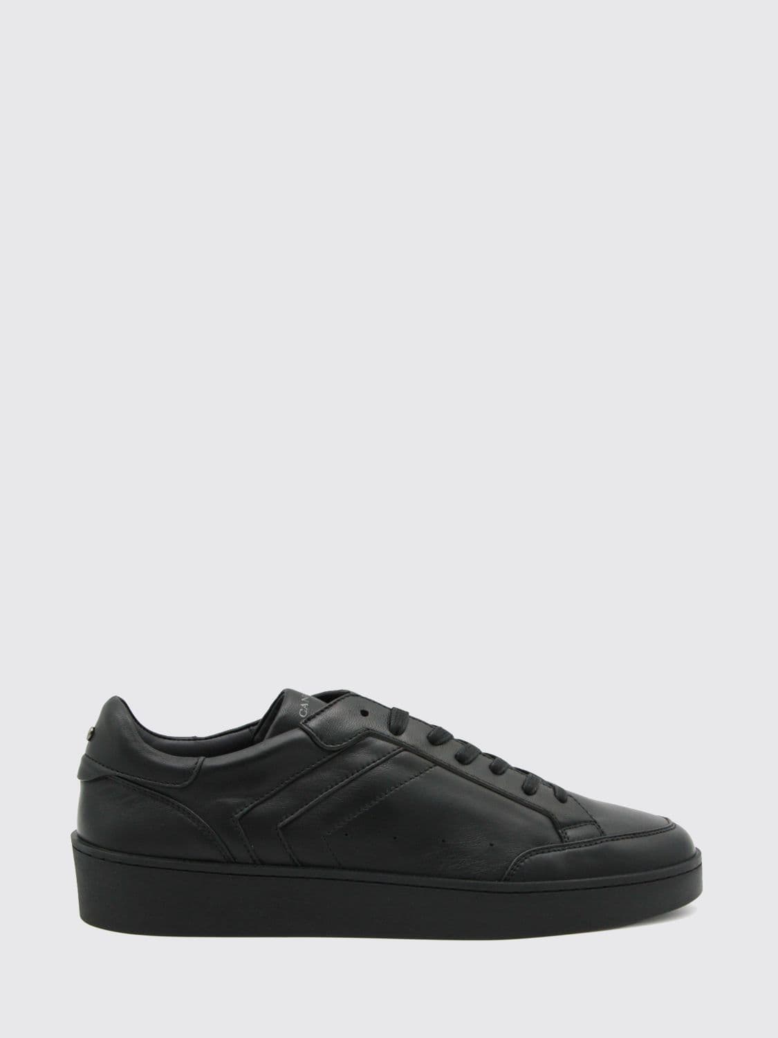 Canali Low-Top Trainers in Two-Tone Smooth Leather with Laminated Logo