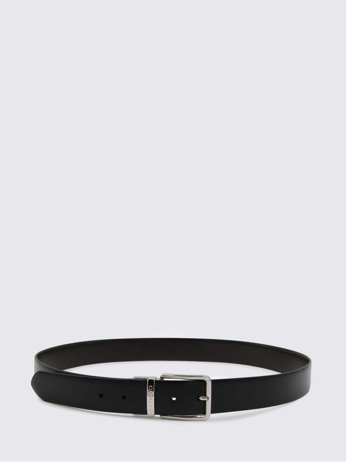 Canali Classic Belt in Smooth Leather with an Engraved Pin Buckle
