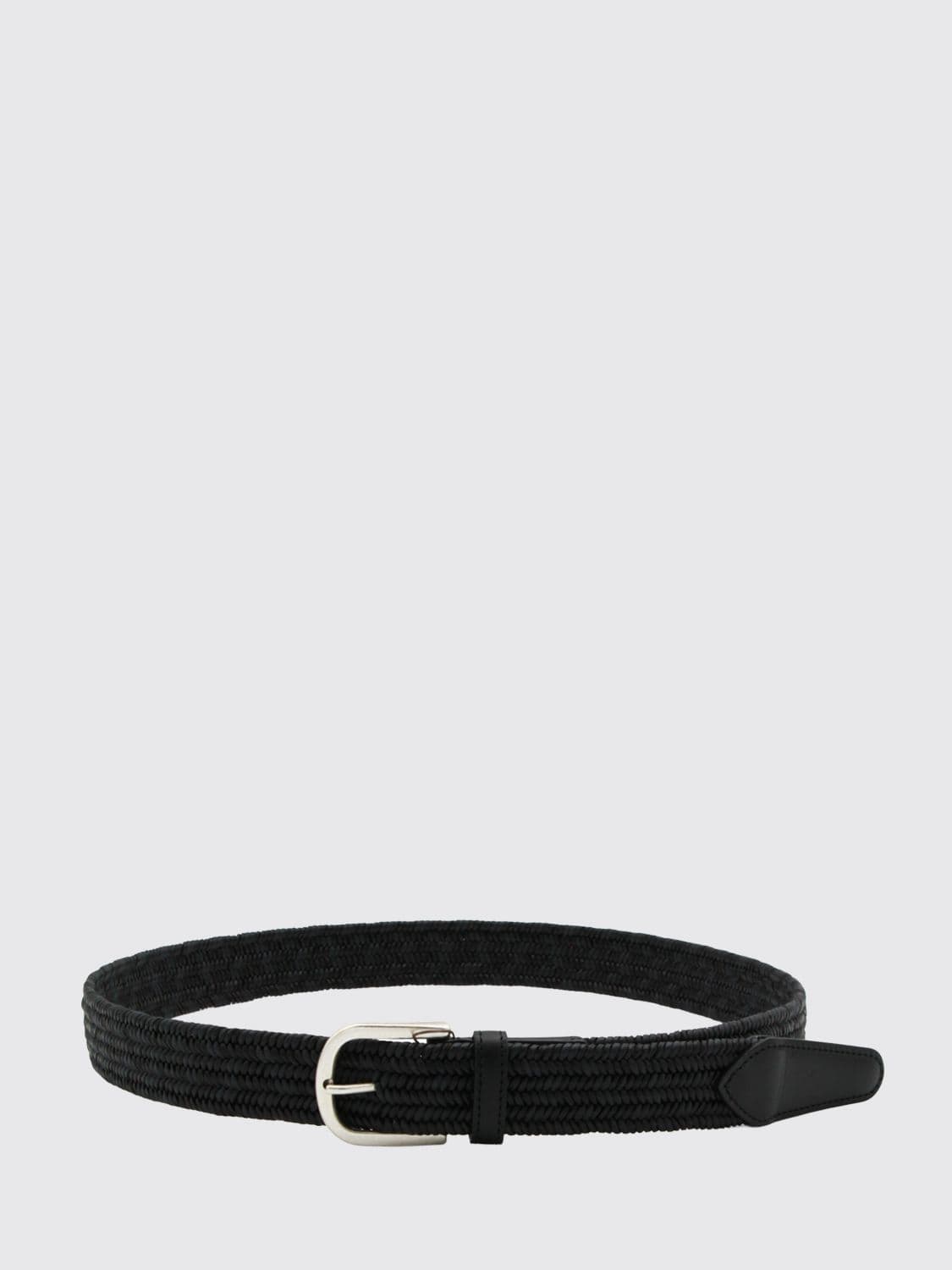 Canali Braided Cotton-Blend Belt with Pin Buckle