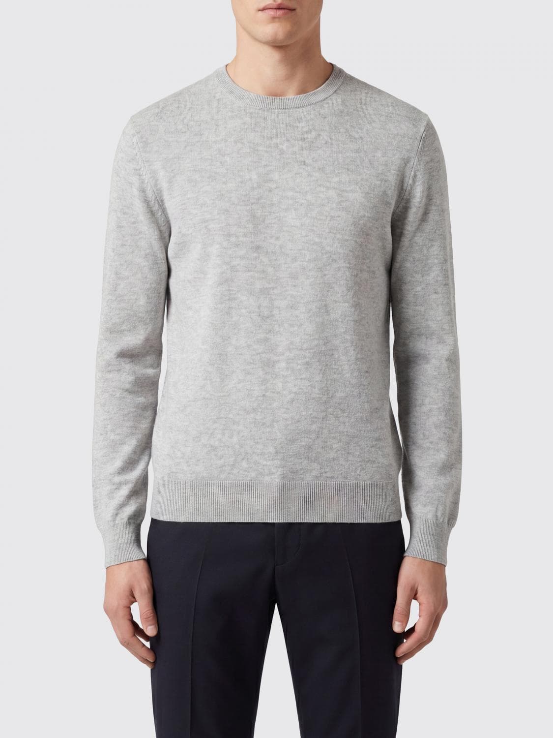 Canali Long-Sleeved Crewneck Jumper in Pure Cashmere
