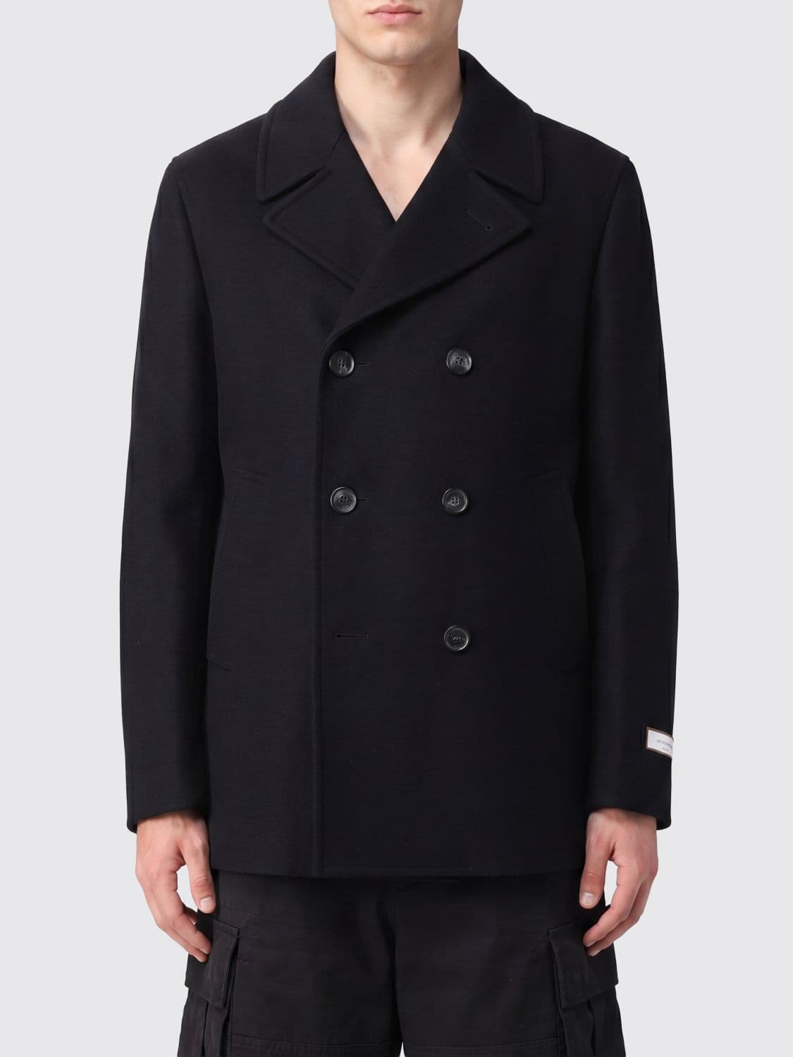 Canali Double-Breasted Peacoat in Pure Virgin Wool with Classic Lapel Collar