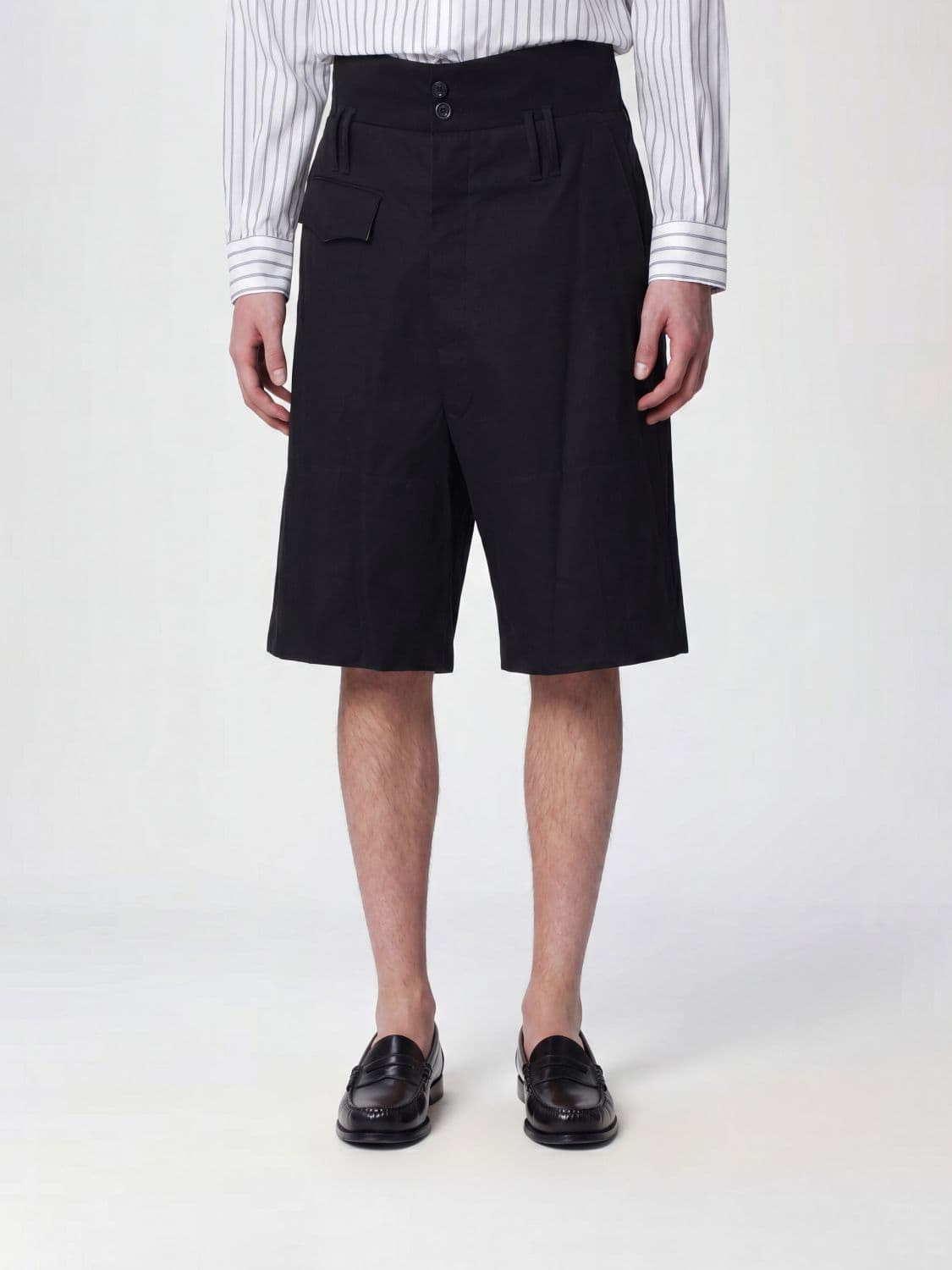 Namacheko High-Waisted Tailored Cotton Shorts with Belt Loops