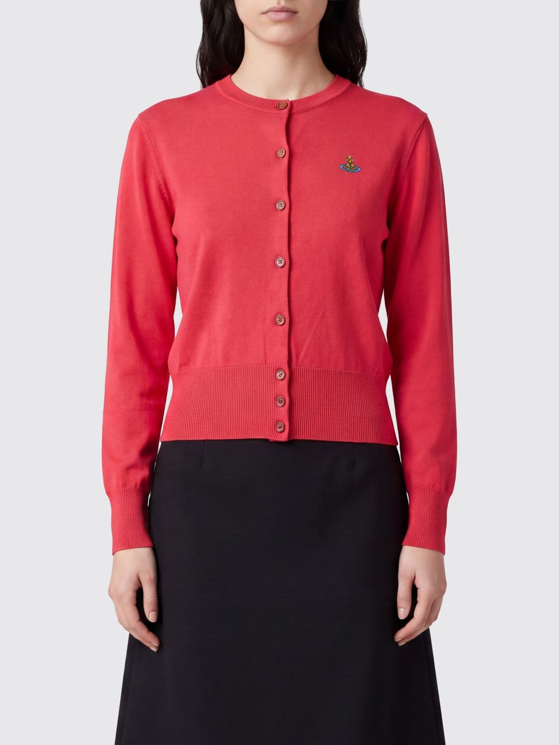 Vivienne Westwood Slim Fit Cotton and Cashmere Cardigan with Orb Logo