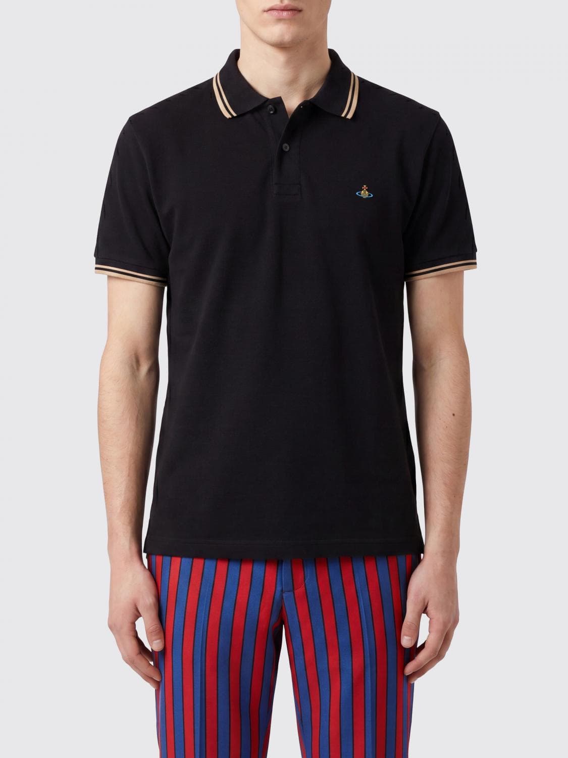 Vivienne Westwood Orb Logo Cotton Polo with Contrast Tipping