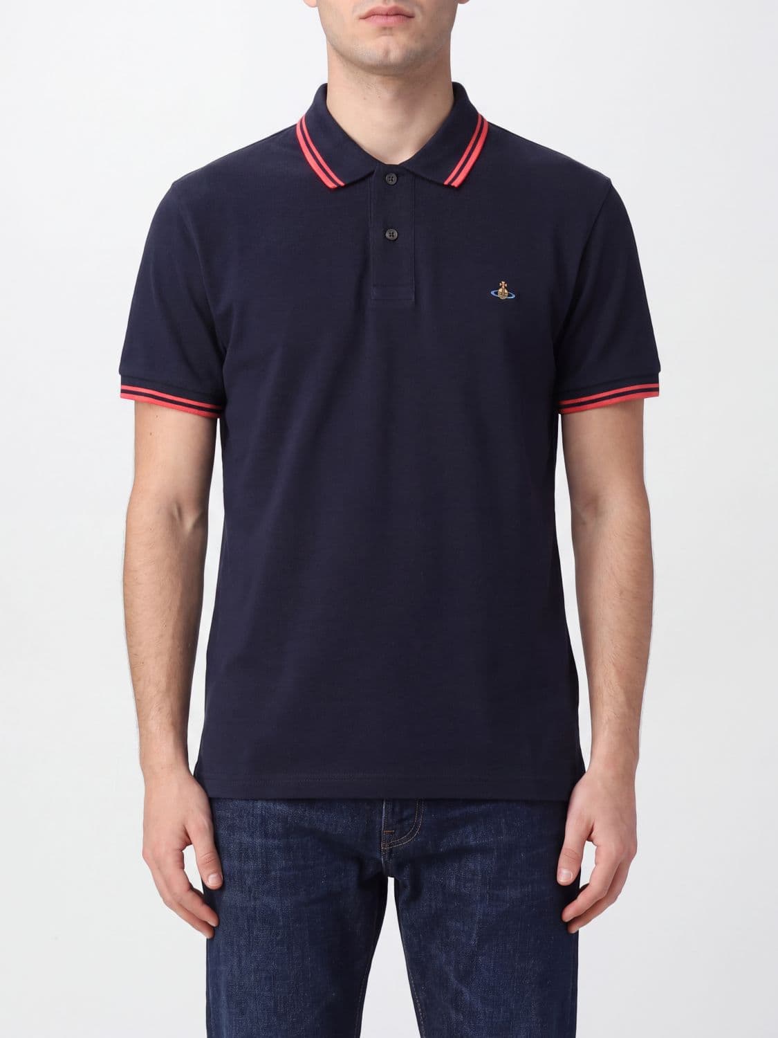 Vivienne Westwood Orb Logo Cotton Polo with Contrast Tipping