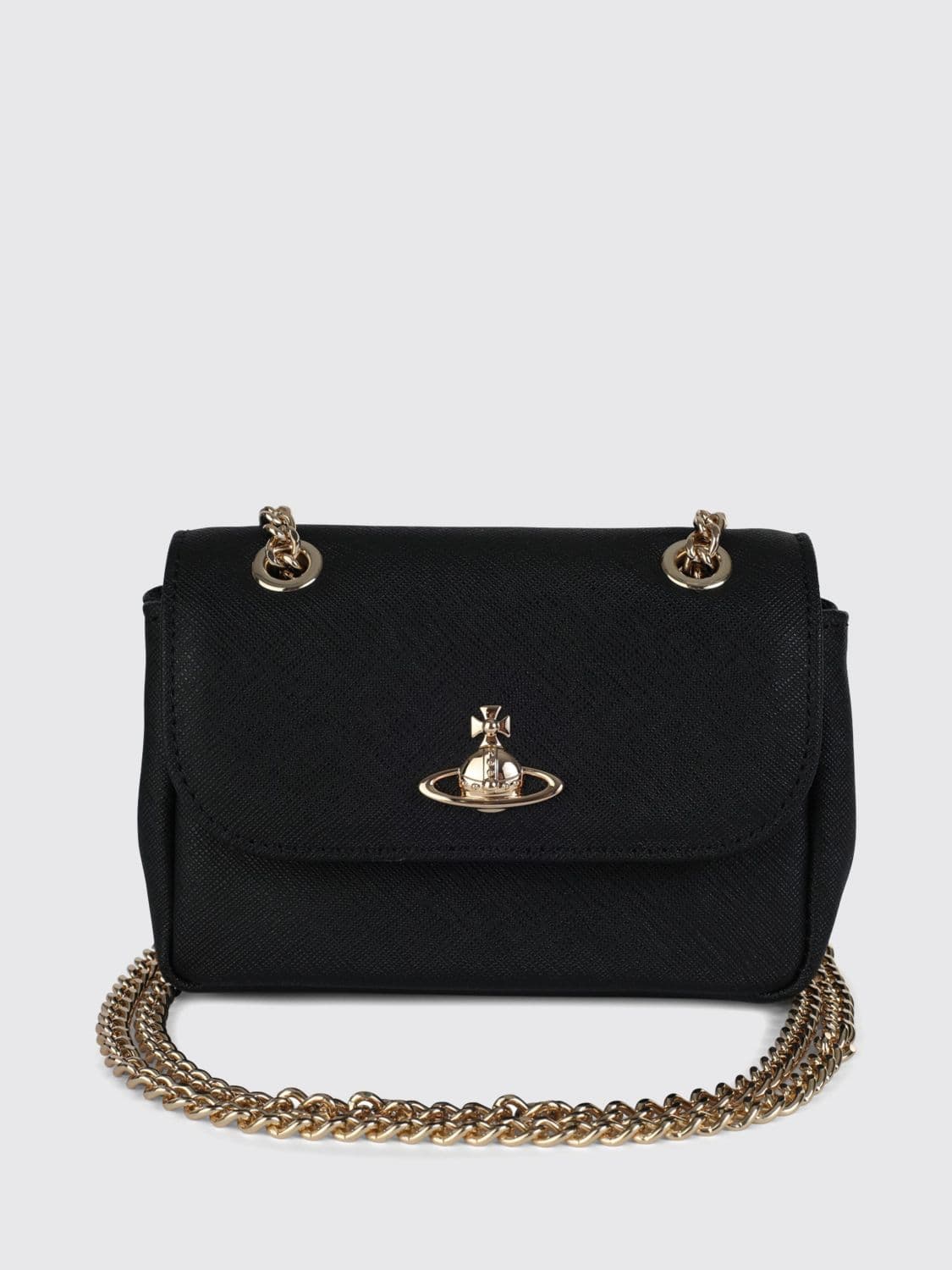 Vivienne Westwood Victoria Saffiano Leather Mini Shoulder Bag with Orb Logo · OS