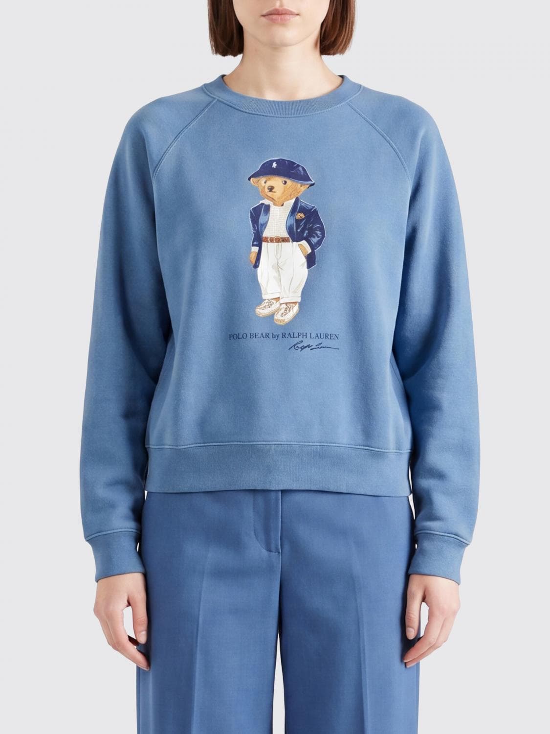 Polo Ralph Lauren Teddy Bear Print Cotton-Blend Crewneck Sweatshirt