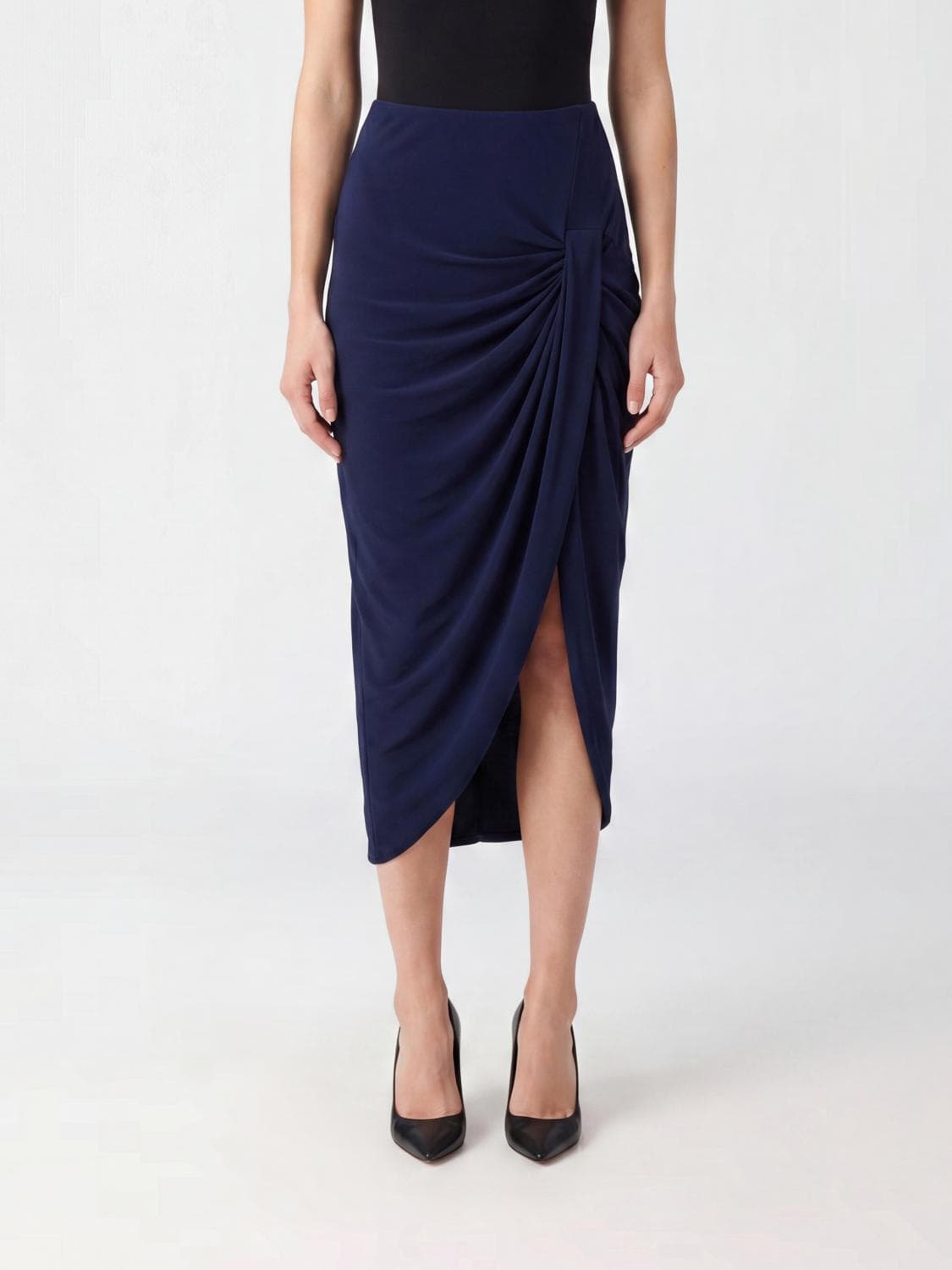 Stella Mccartney Asymmetric Draped Mini Skirt in Viscose with a High Waist