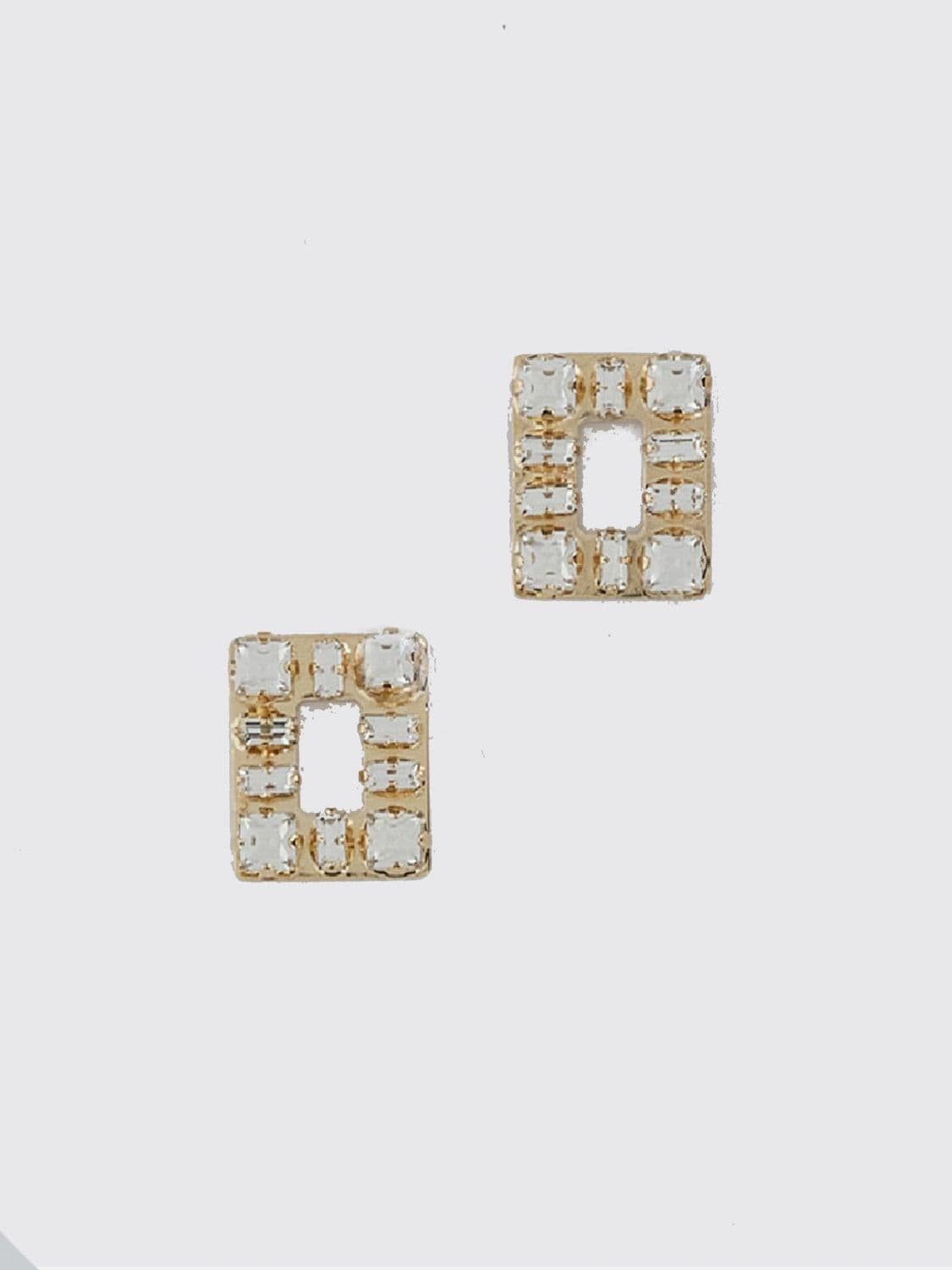 Roger Vivier Rectangular Pendant Earrings with Swarovski Crystals