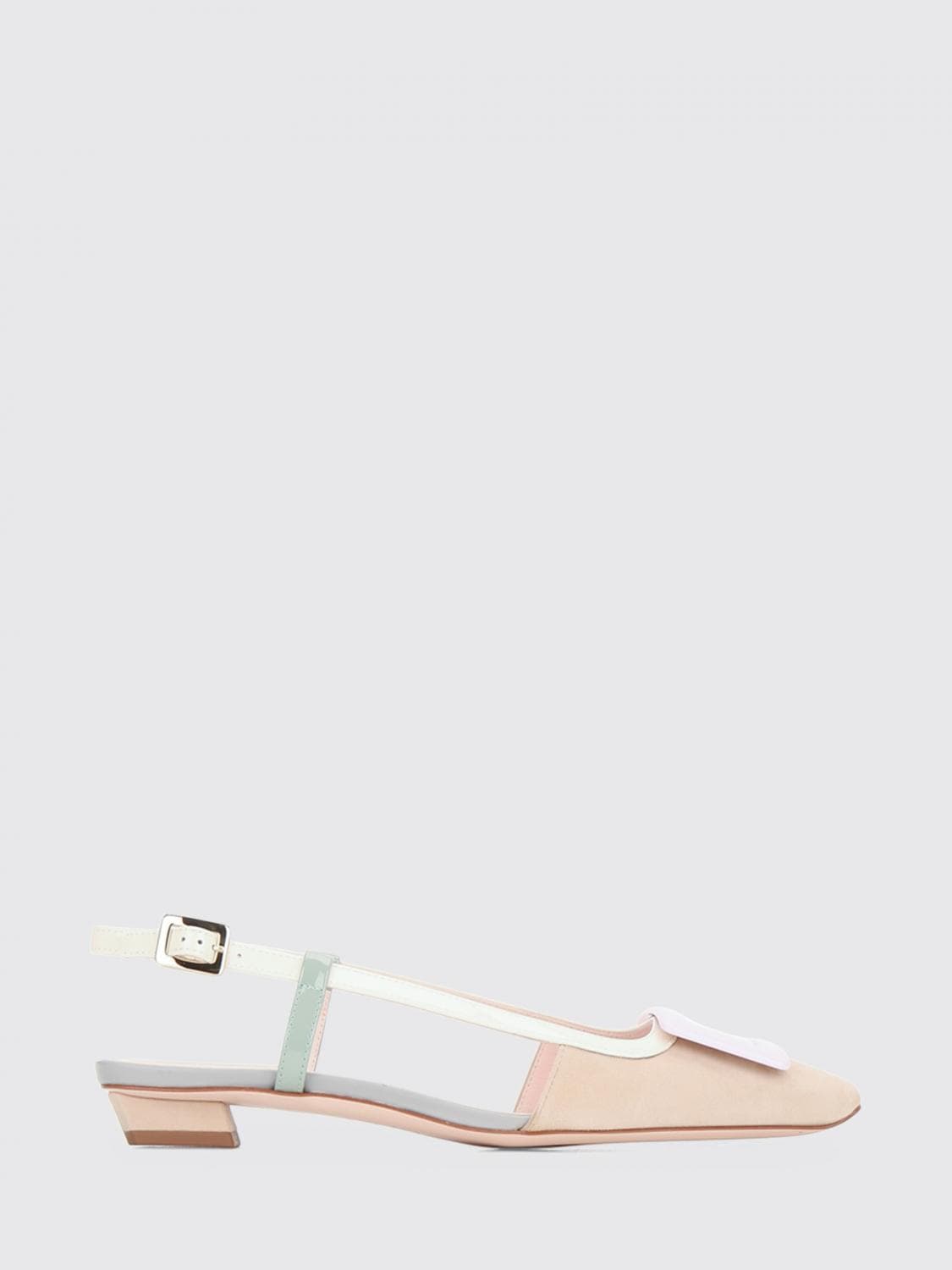 Roger Vivier Belle Vivier Two-Tone Leather Slingback Ballet Flats