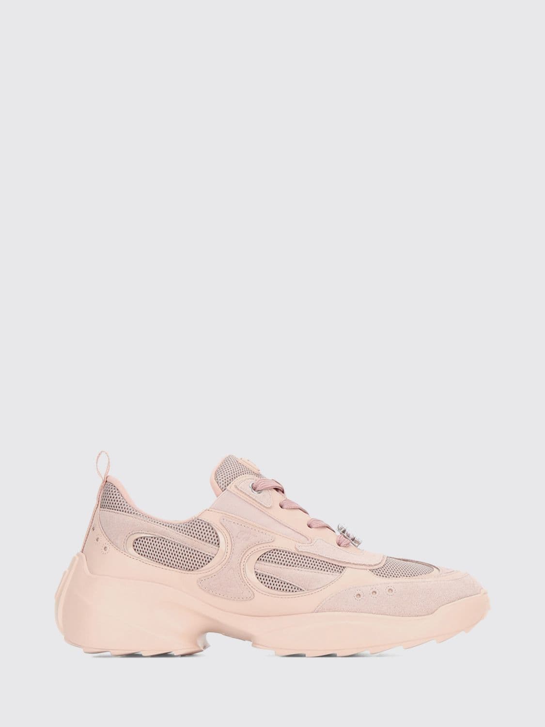 Roger Vivier Viv' On The Run Leather and Mesh Sneakers with Chunky Sole