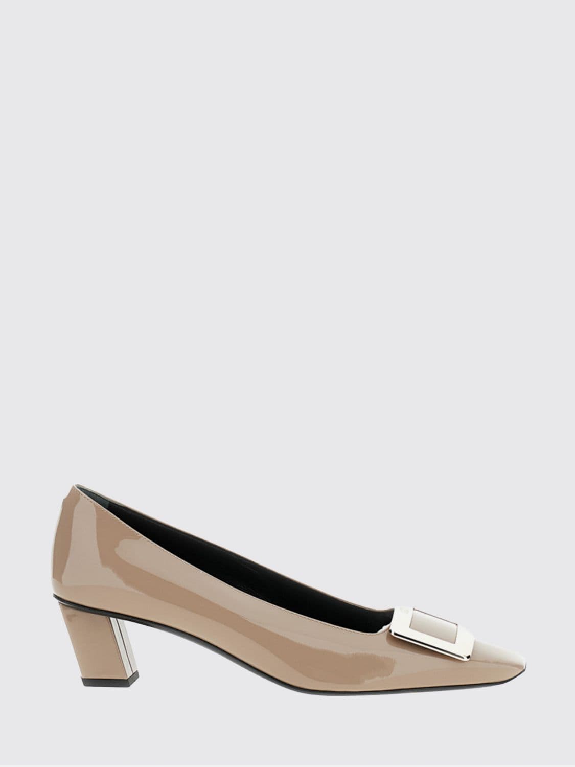 Roger Vivier Belle Vivier Patent Leather Pumps with Low Heel