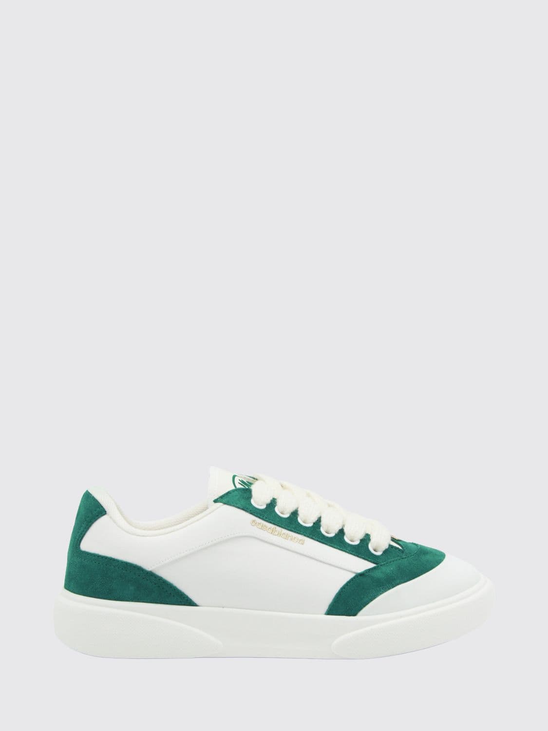 Casablanca Bicolor Leather and Fabric Sneakers with Round Toe