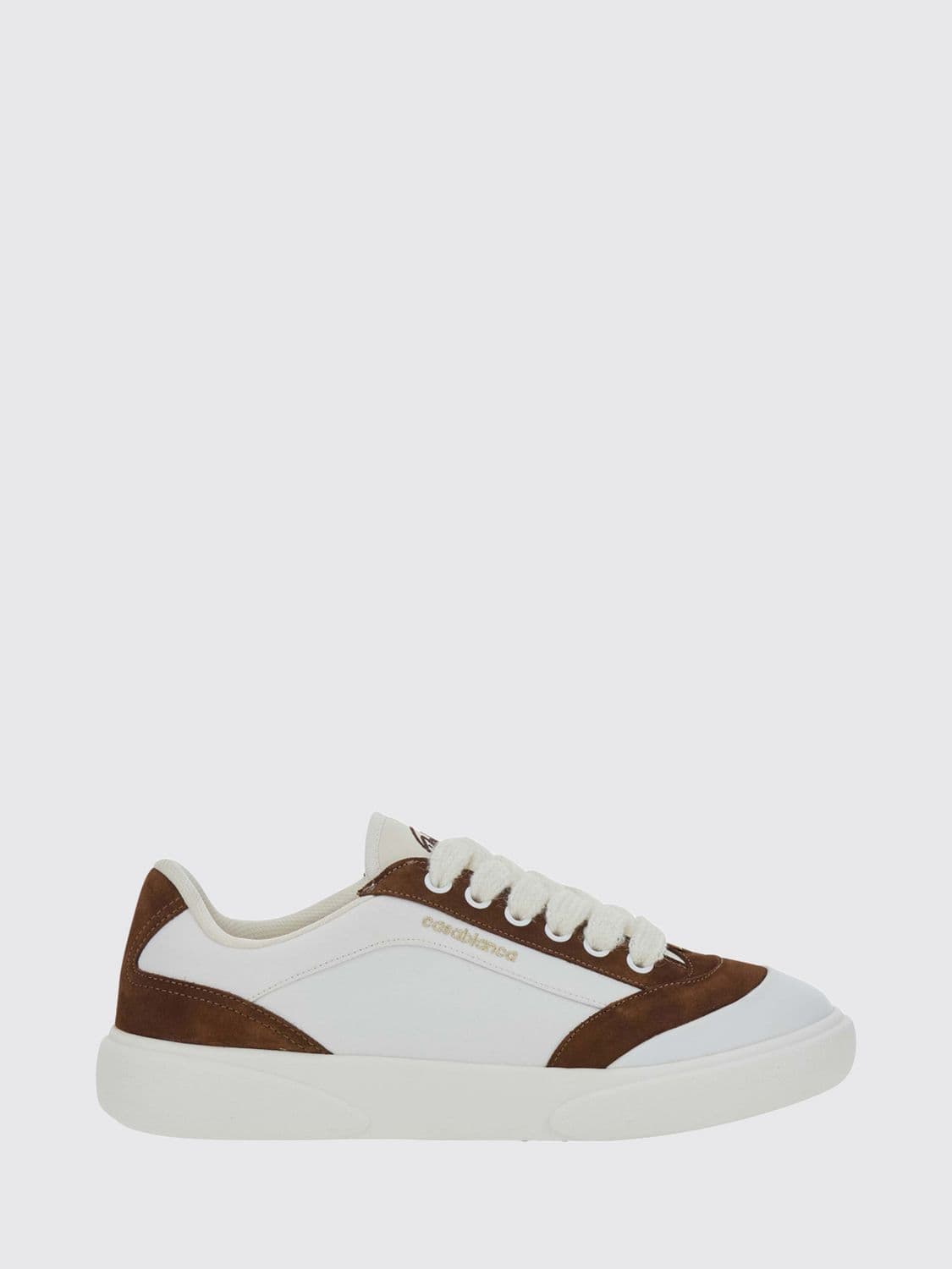 Casablanca Bicolor Leather and Fabric Sneakers with Round Toe