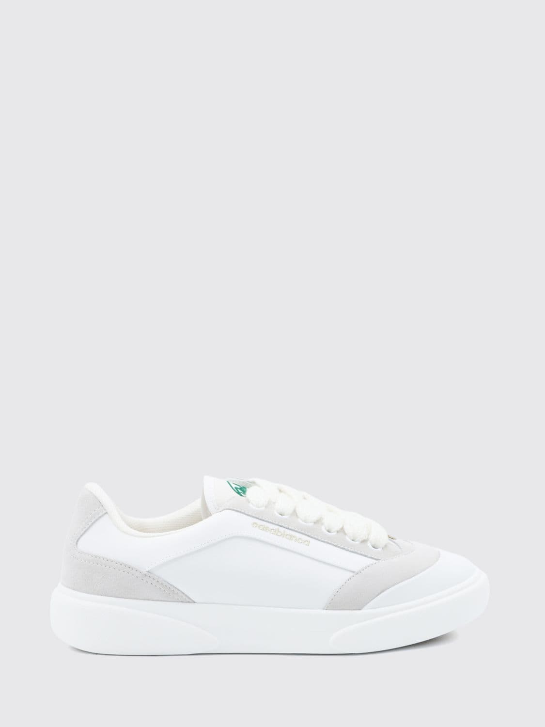 Casablanca Bicolor Leather and Fabric Sneakers with Round Toe