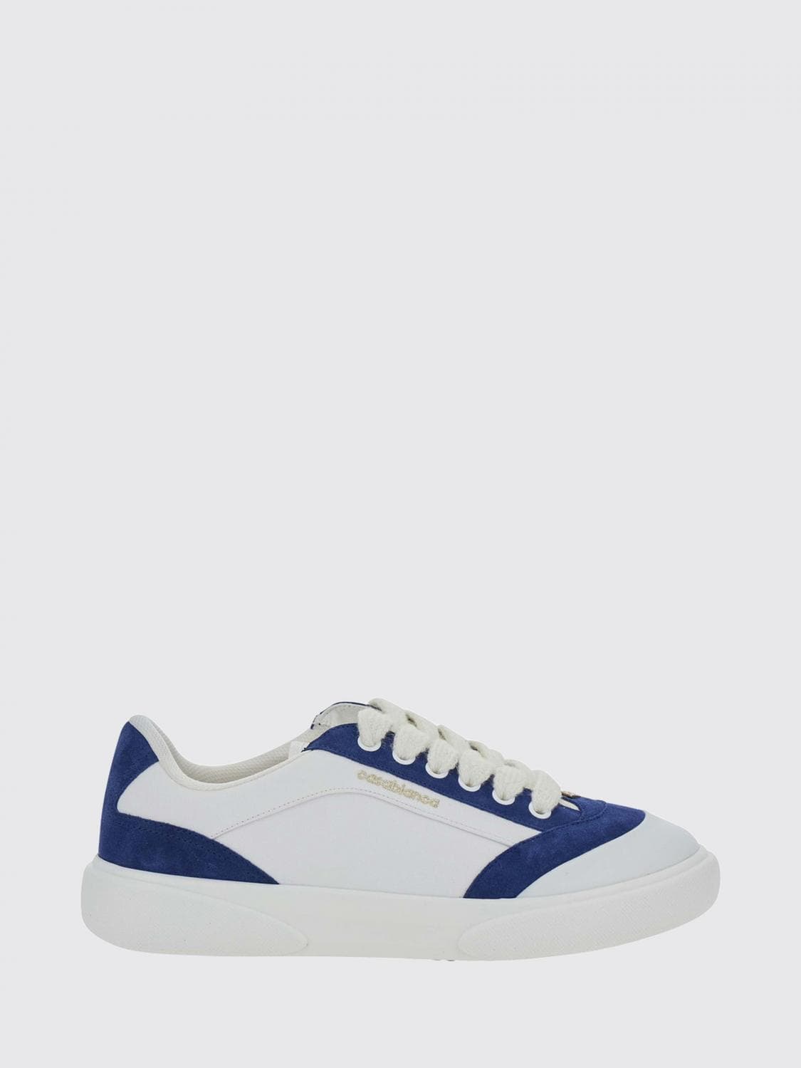 Casablanca Bicolor Leather and Fabric Sneakers with Round Toe