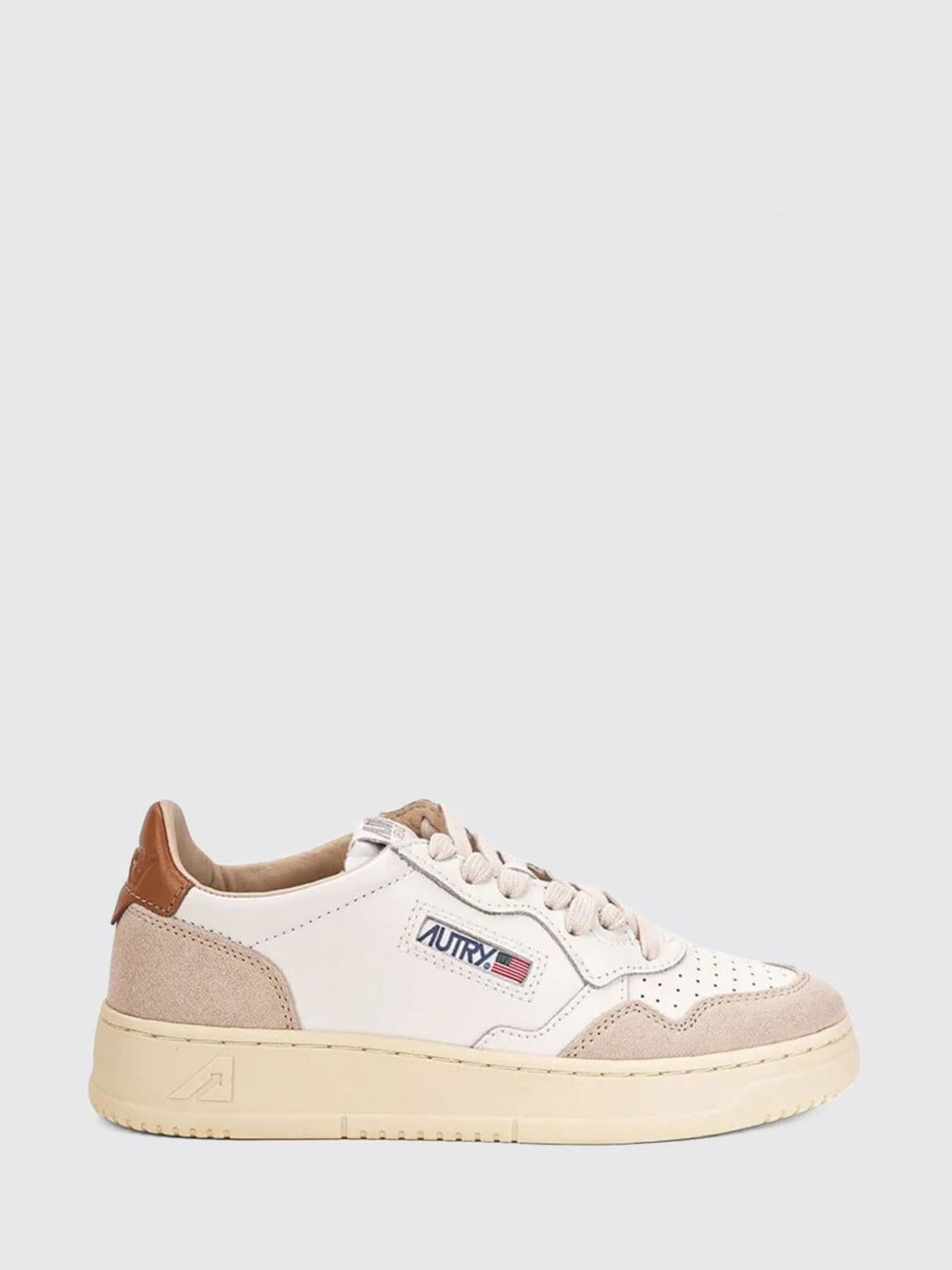 Autry Medalist Low Sneakers in Leather, Suede and Nylon with a Bicolor Design