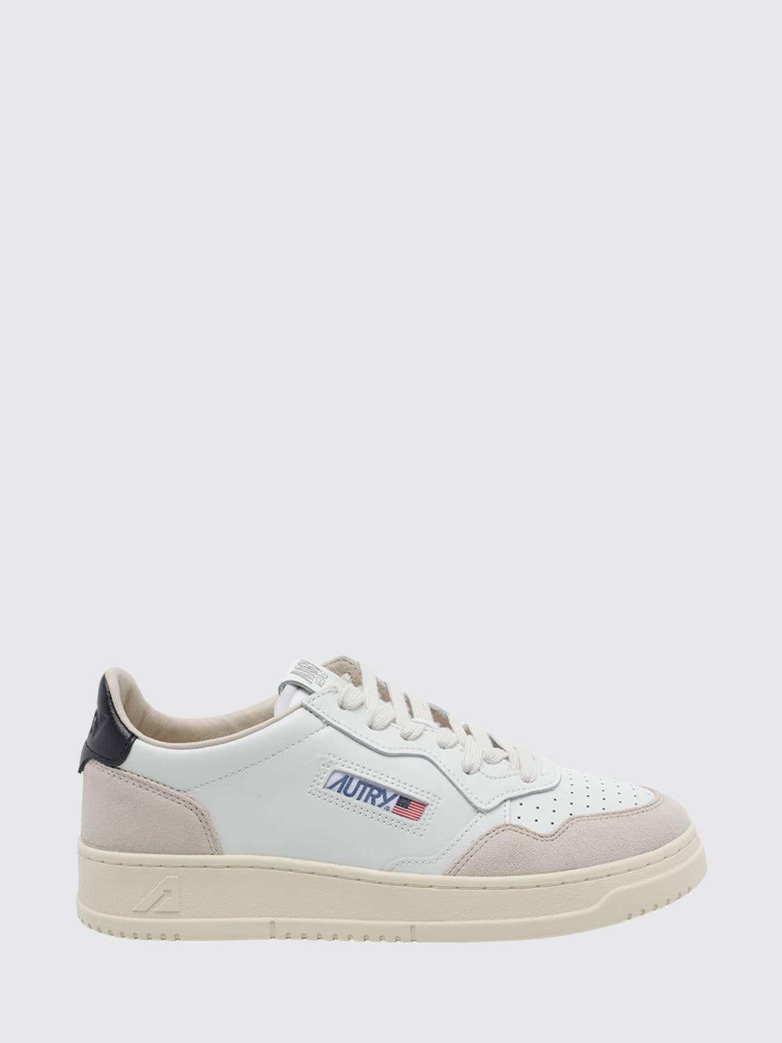 Autry Medalist Low Sneakers in Leather, Suede and Nylon with a Bicolor Design