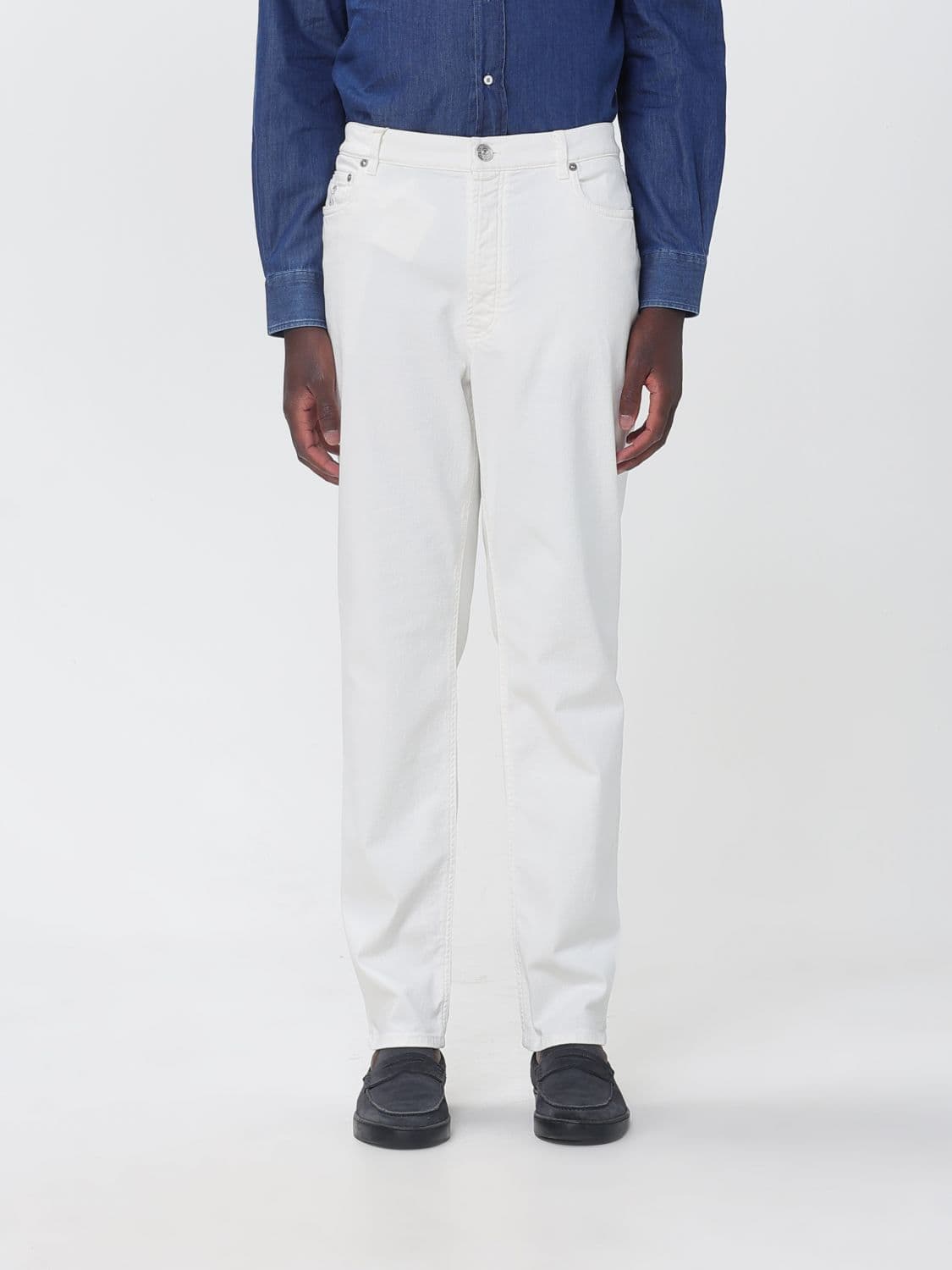 Brunello Cucinelli Straight Fit Five-Pocket Jeans in Cotton Denim