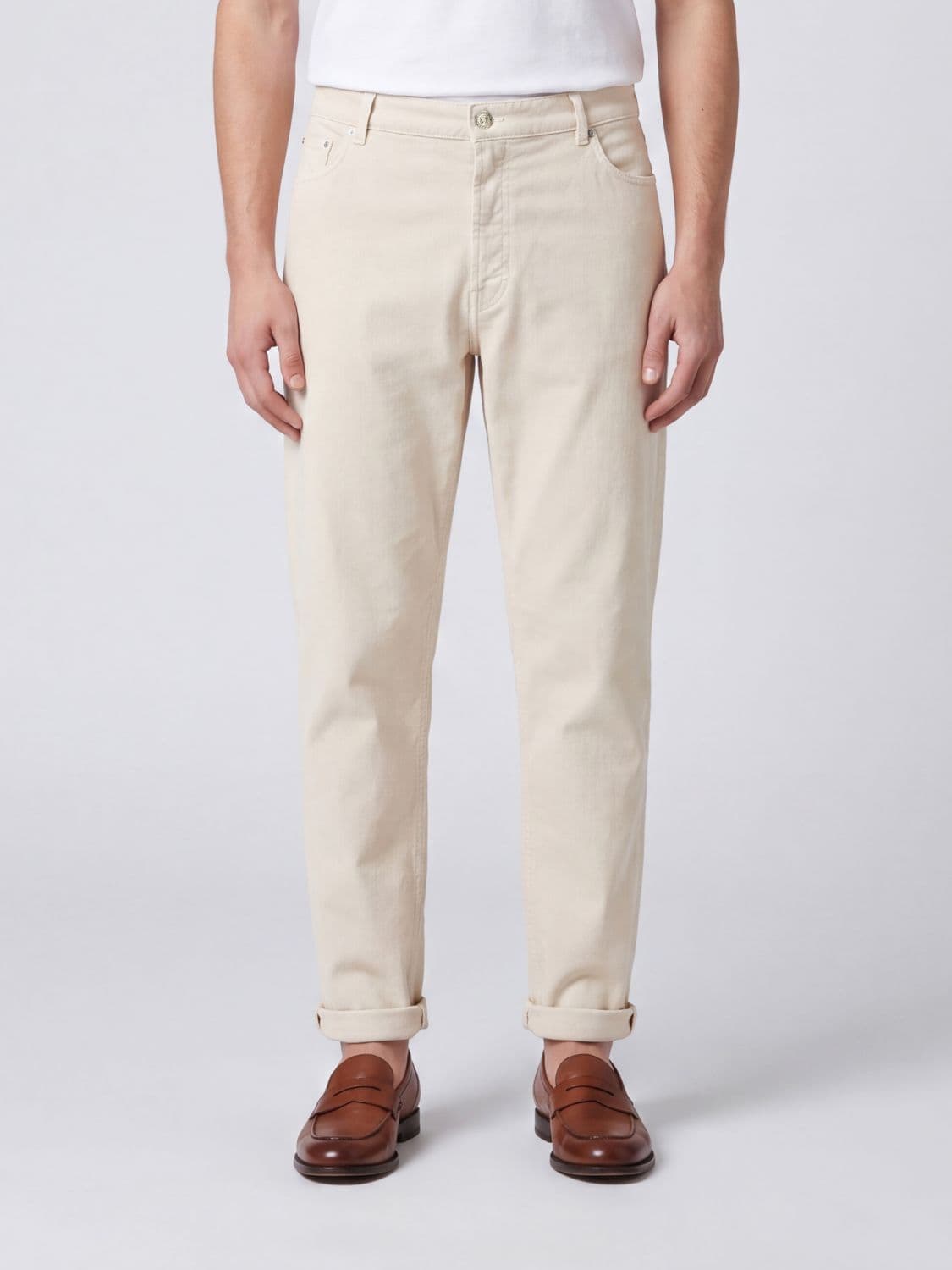Brunello Cucinelli Straight Fit Five-Pocket Jeans in Cotton Denim