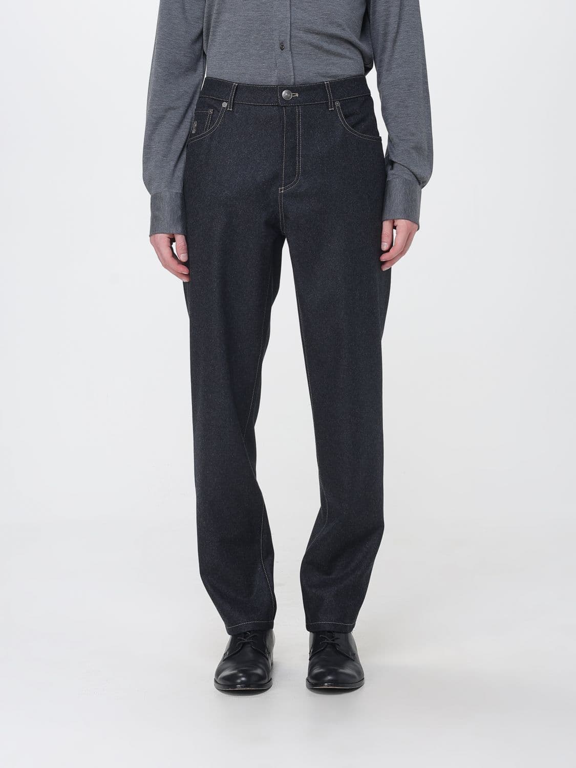Brunello Cucinelli Five-Pocket Straight-Leg Trousers Crafted in Wool Felt