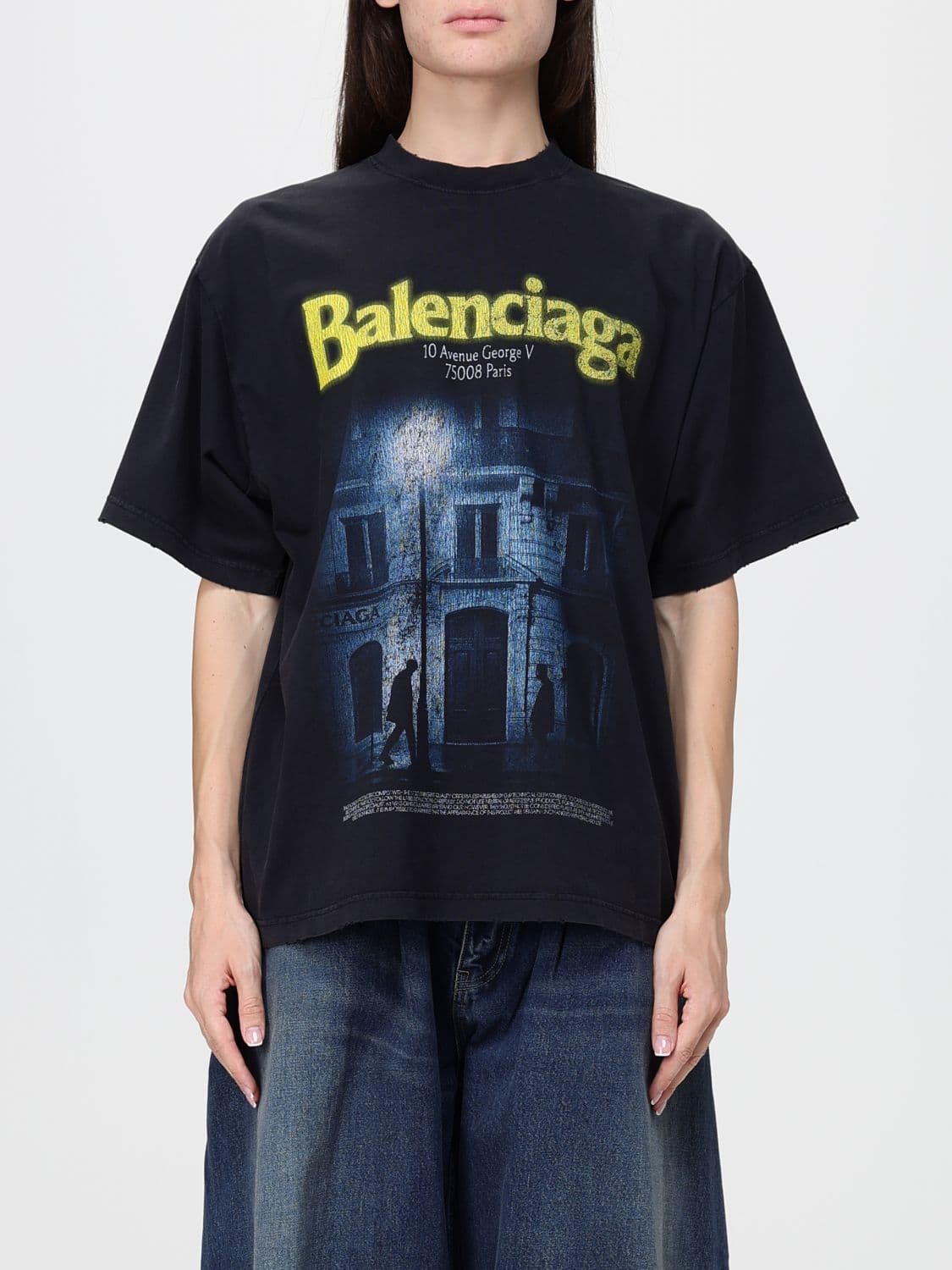 Balenciaga Relaxed Fit Cotton T-shirt with Graffiti Logo Print