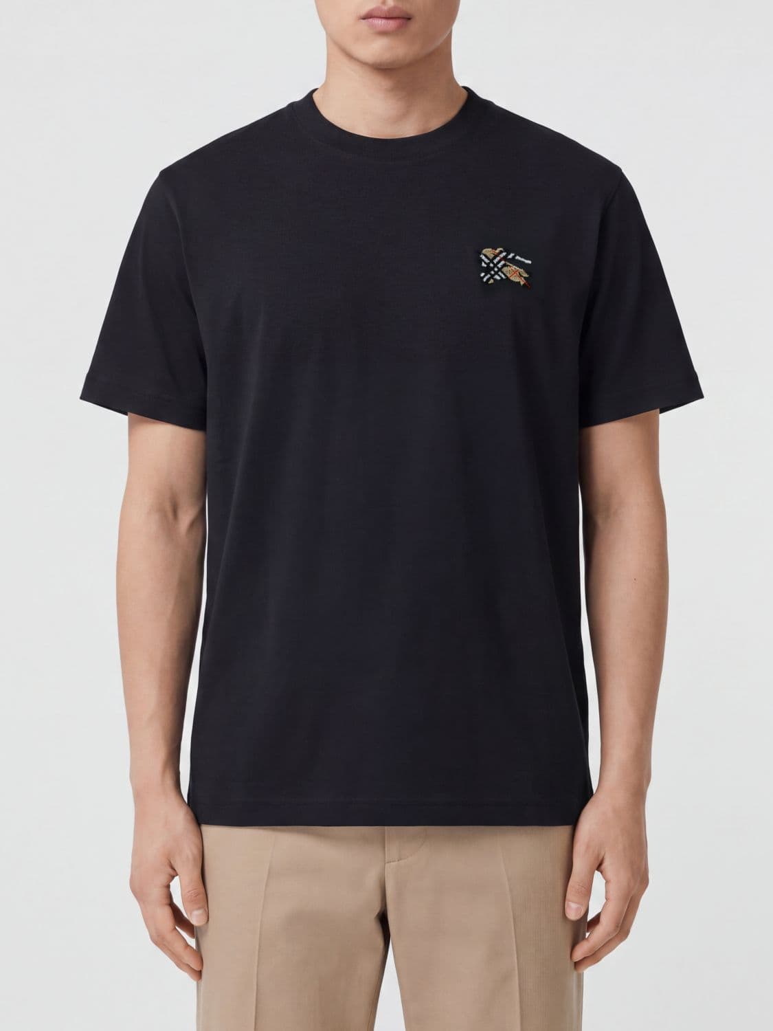 Burberry Cotton T-shirt with Contrasting Equestrian Knight Logo