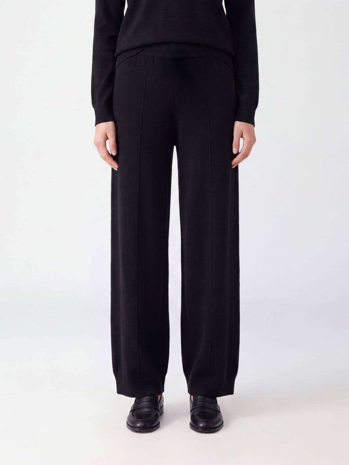 Fabiana Filippi Straight-Leg Wool, Silk, and Cashmere Knit Trousers