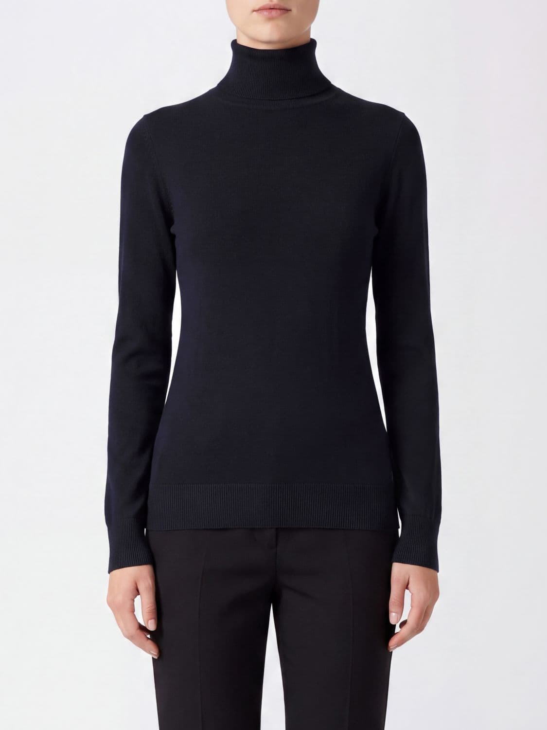 Fabiana Filippi Slim Fit Long-Sleeved Cashmere and Silk Blend Turtleneck Jumper