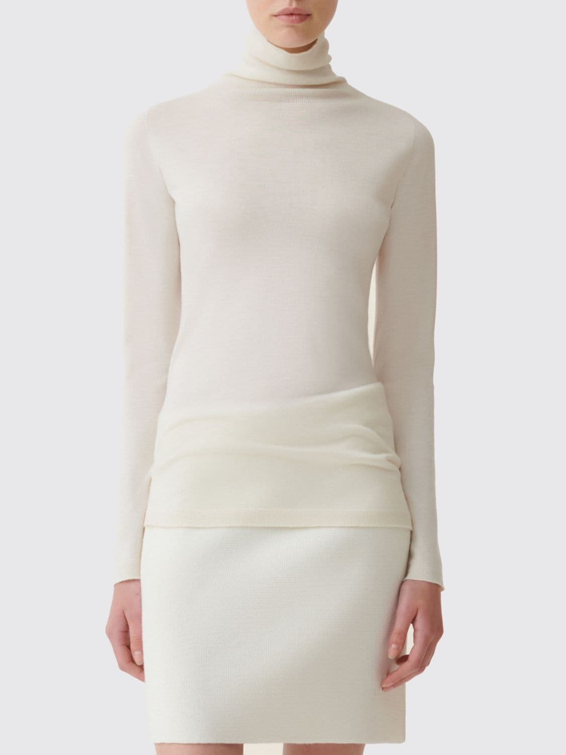 Fabiana Filippi Slim Fit Long-Sleeved Cashmere and Silk Blend Turtleneck Jumper