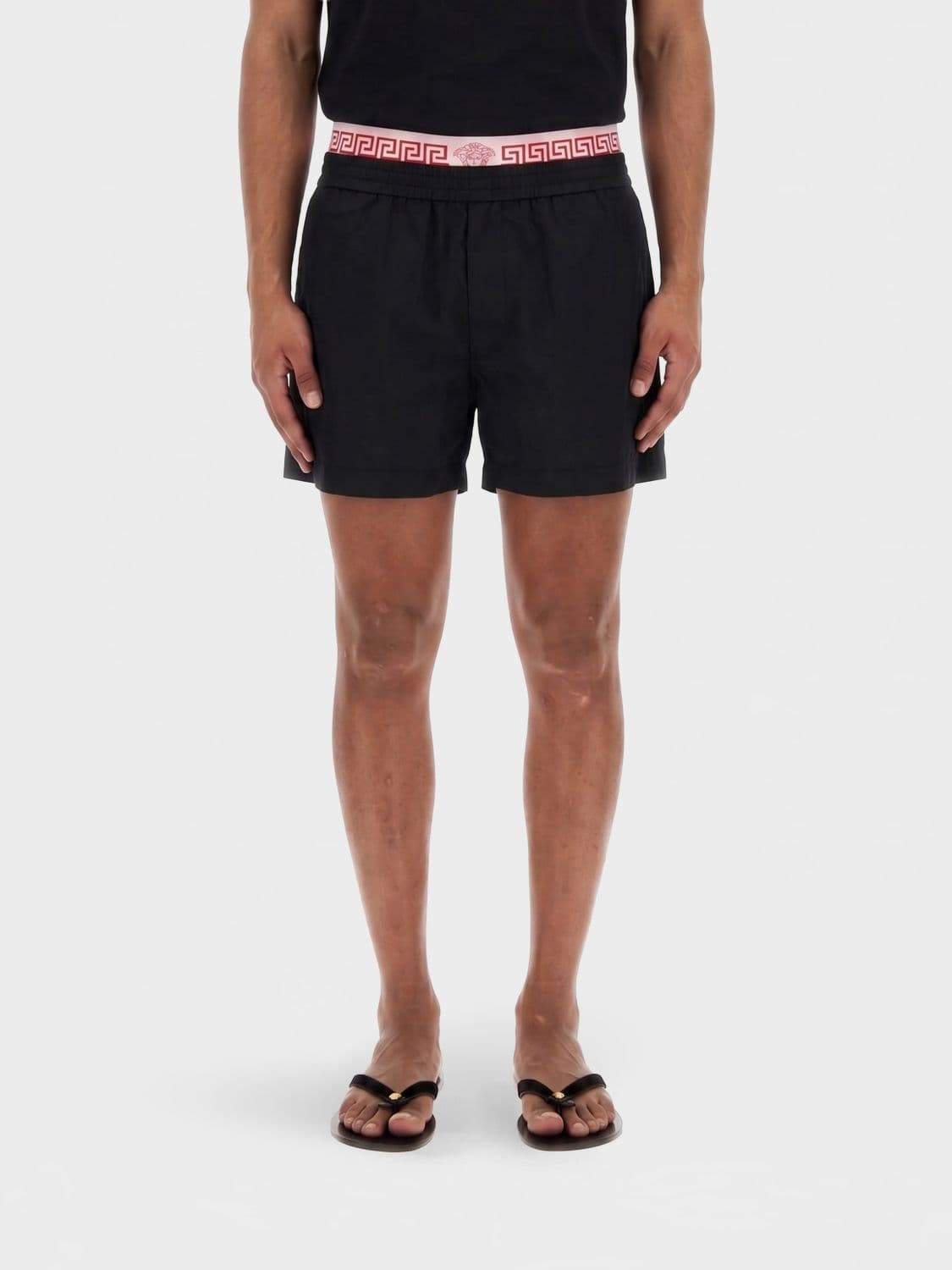 Versace Nylon Sport Shorts with Logo Elastic Waistband · 48