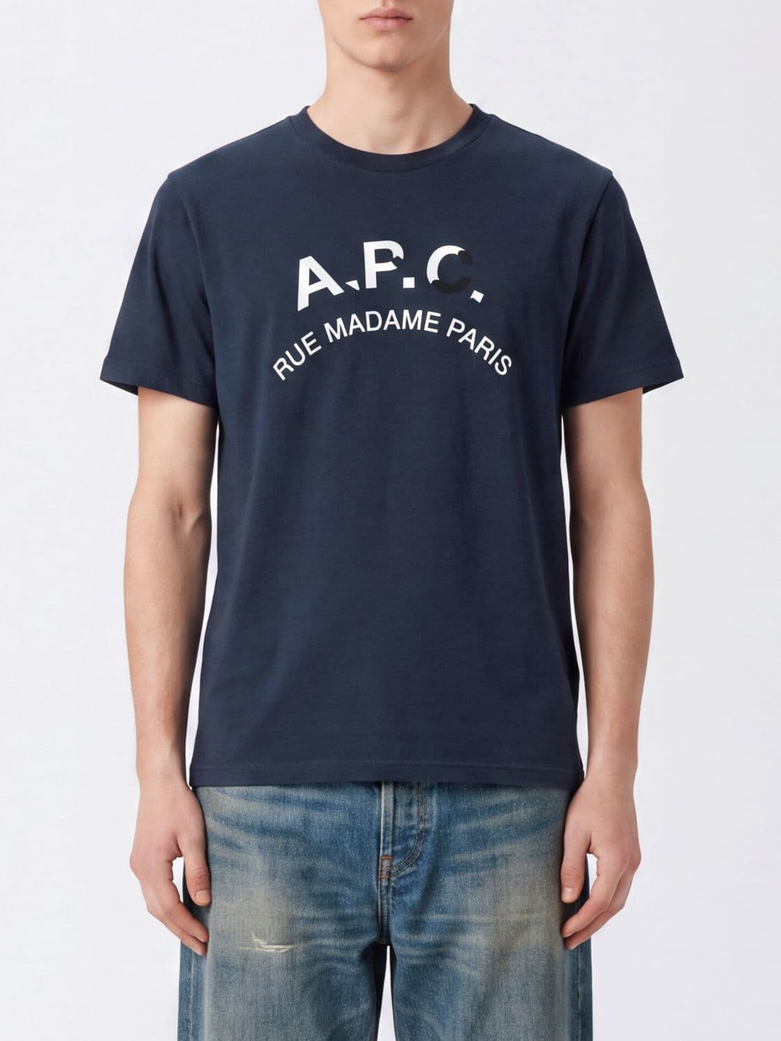 A.p.c. A. P.C. Cotton T-shirt with Contrasting Logo Print