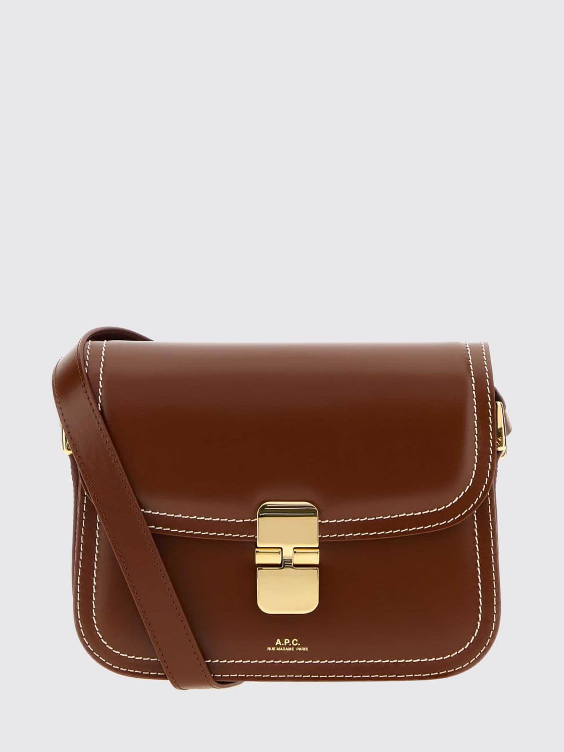 A.p.c. A. P.C. Grace Mini Crossbody Bag in Smooth Cowhide Leather with Buckle · OS