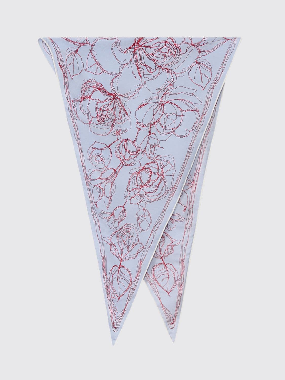 Fabiana Filippi Pure Silk Foulard with Floral Print and Asymmetrical Design