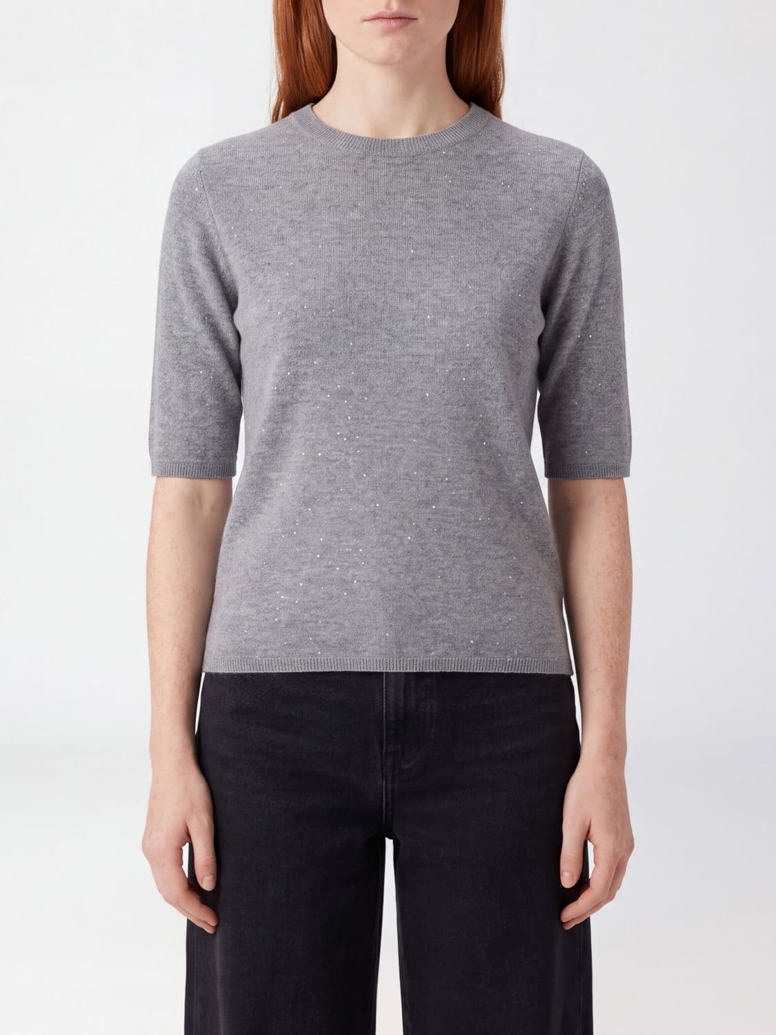 Fabiana Filippi Short-Sleeved Slim Fit Wool Blend Crewneck Jumper