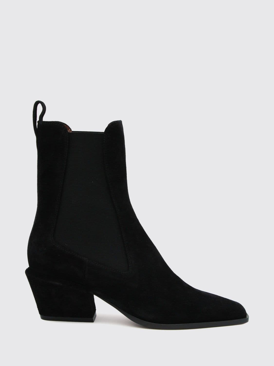 Paris Texas Bettina Suede Western Chelsea Boots with Mid Flared Heel