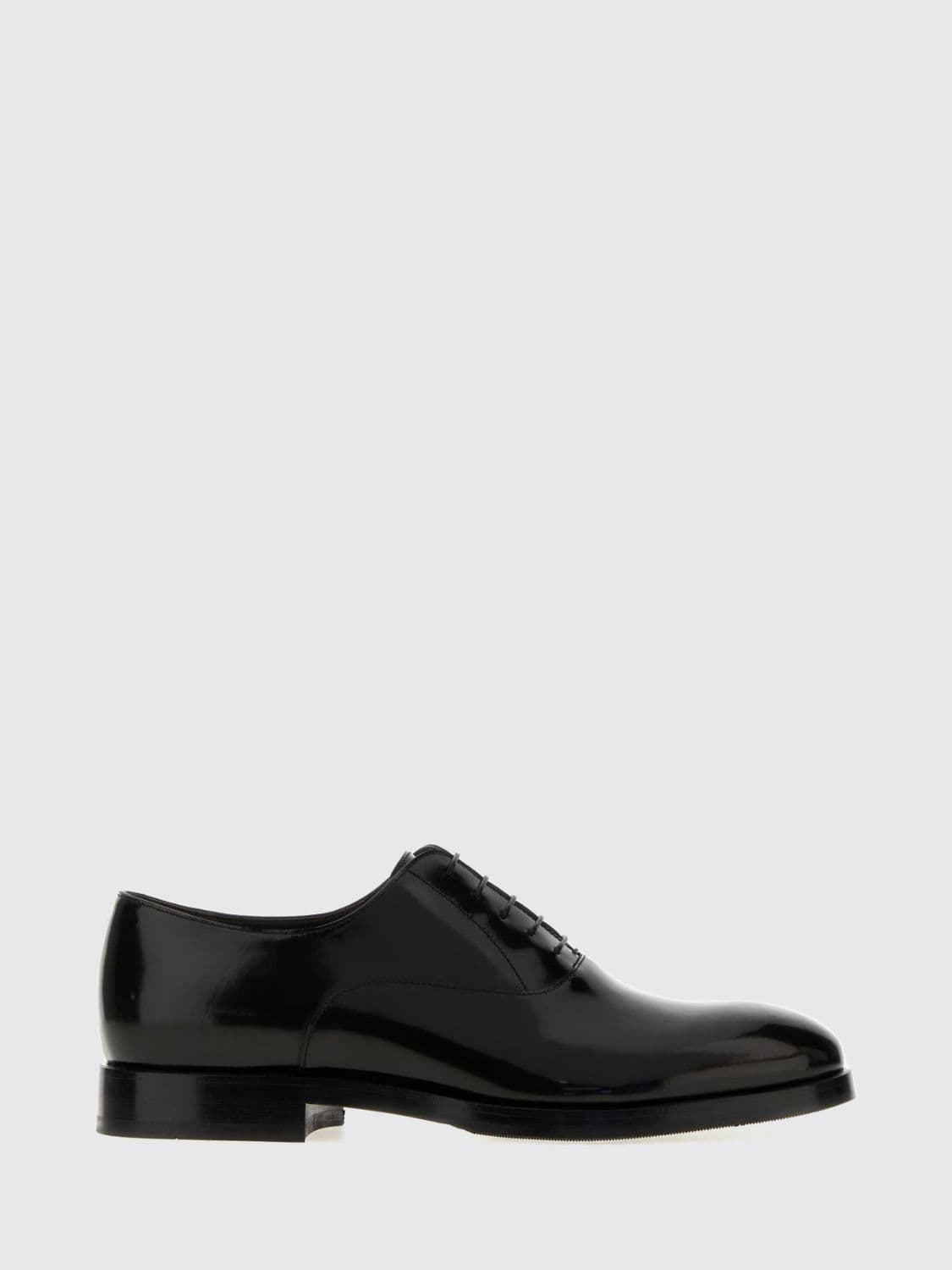 Brunello Cucinelli Elegant Black Patent Leather Oxford Shoes