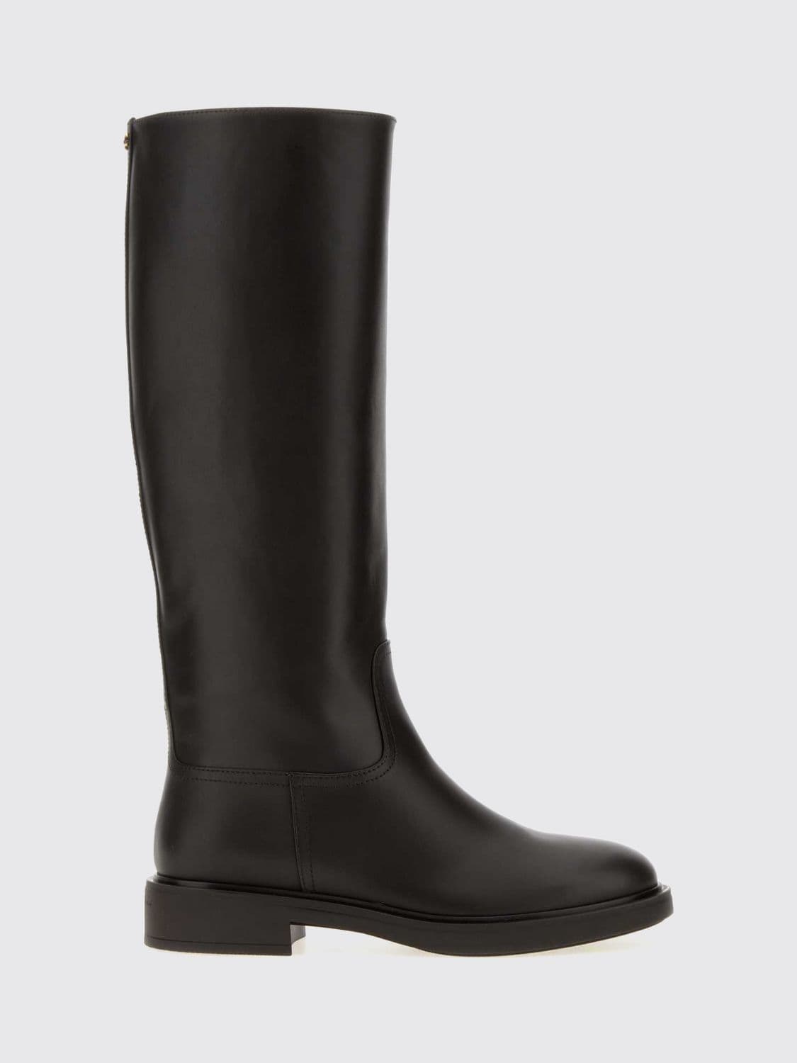 Gianvito Rossi Ascott Knee-High Boots in Calfskin Leather with Low Heel