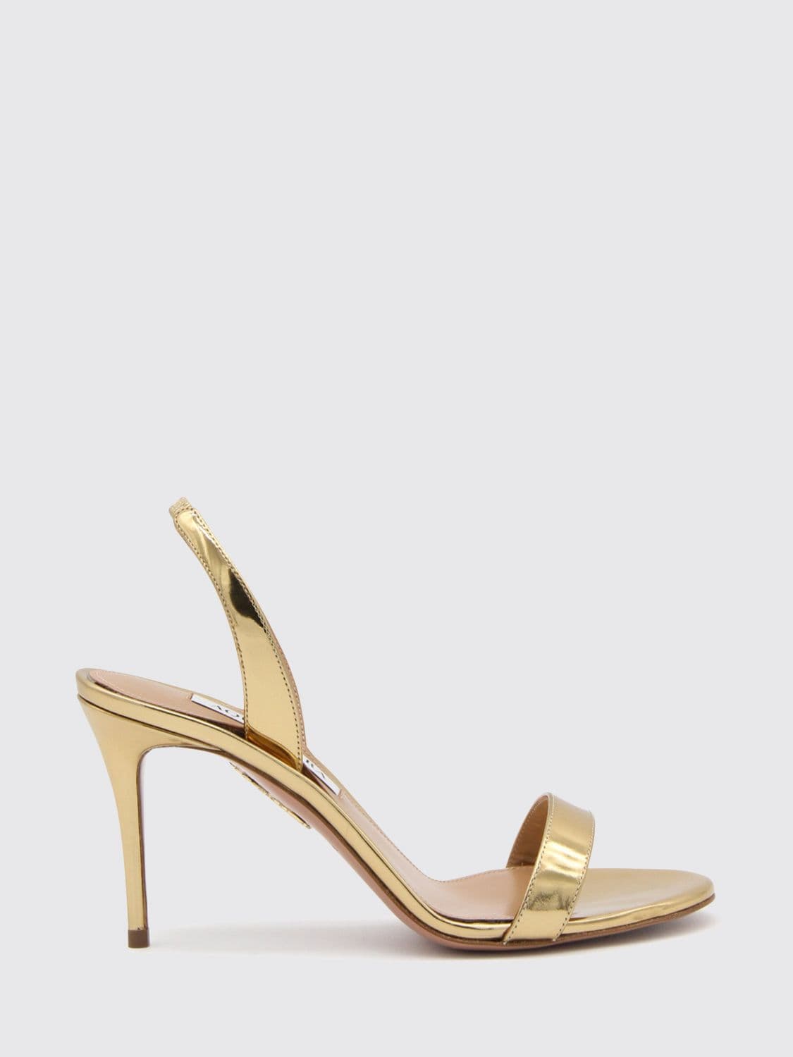 Aquazzura So Nude Laminated Leather Slingback Sandals with a Stiletto Heel