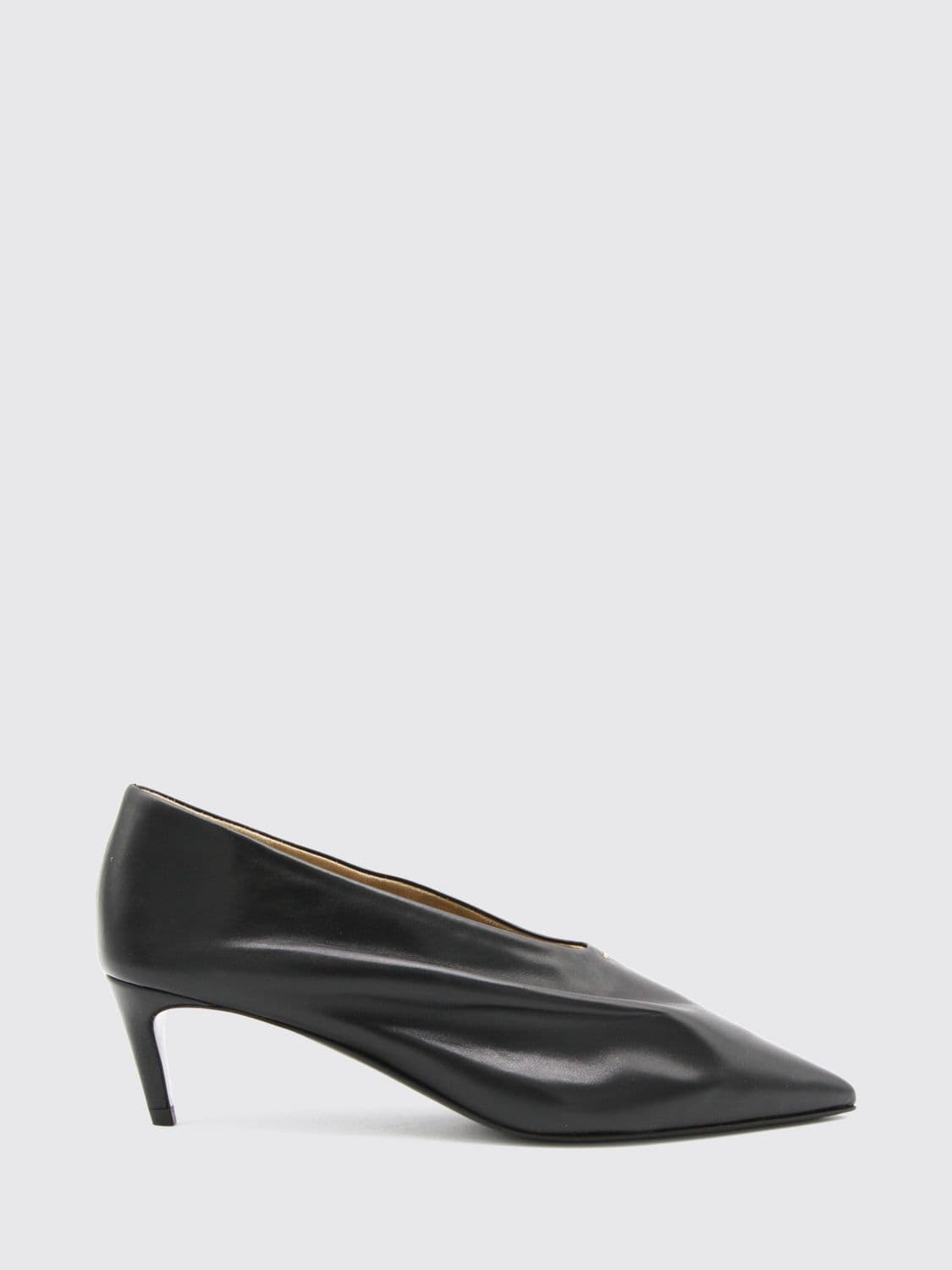 Khaite Miriam Draped Leather Court Shoes with Medium Stiletto Heel
