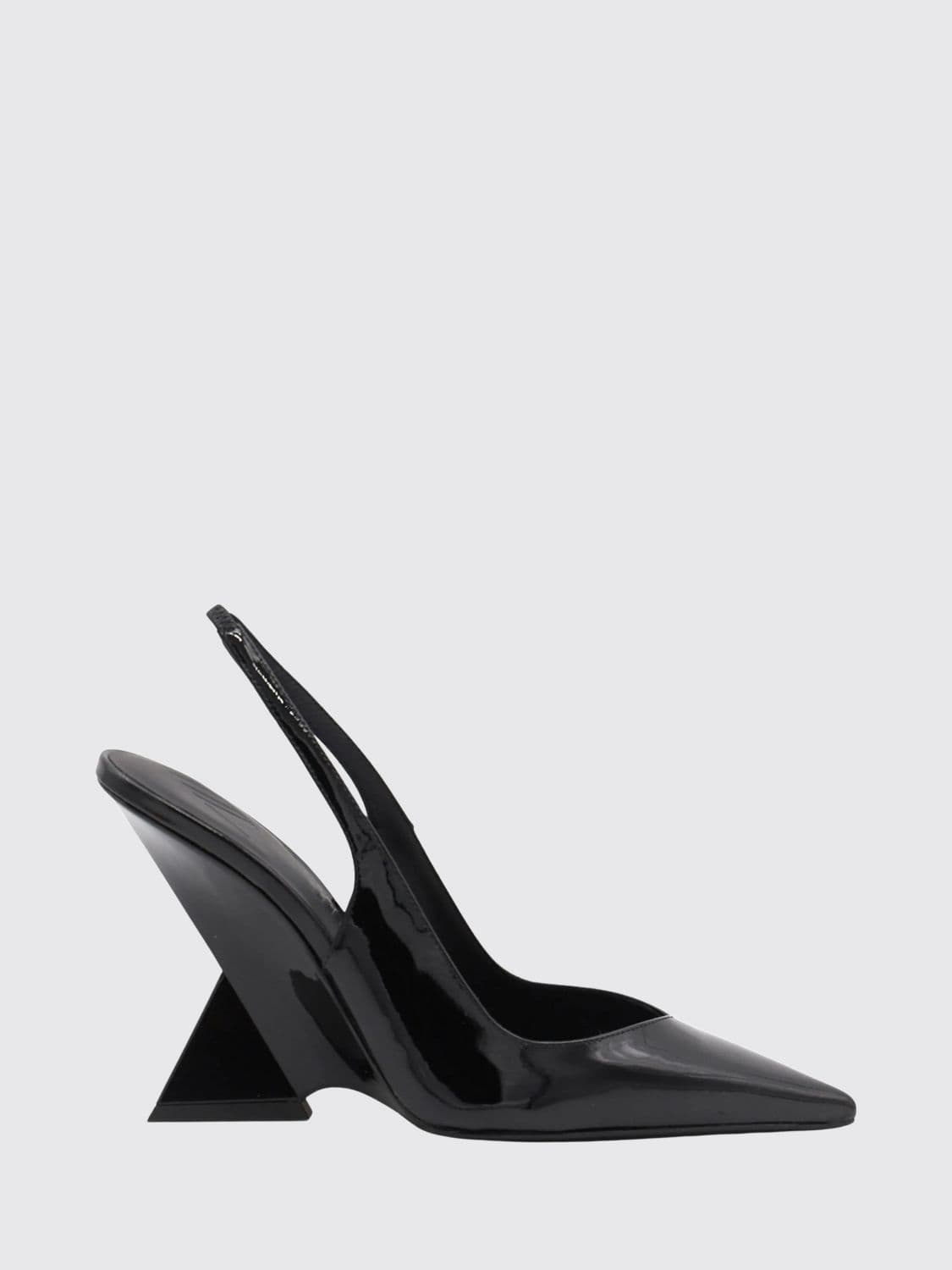 The Attico Cheope Patent Leather Slingbacks with High Sculptural Heel