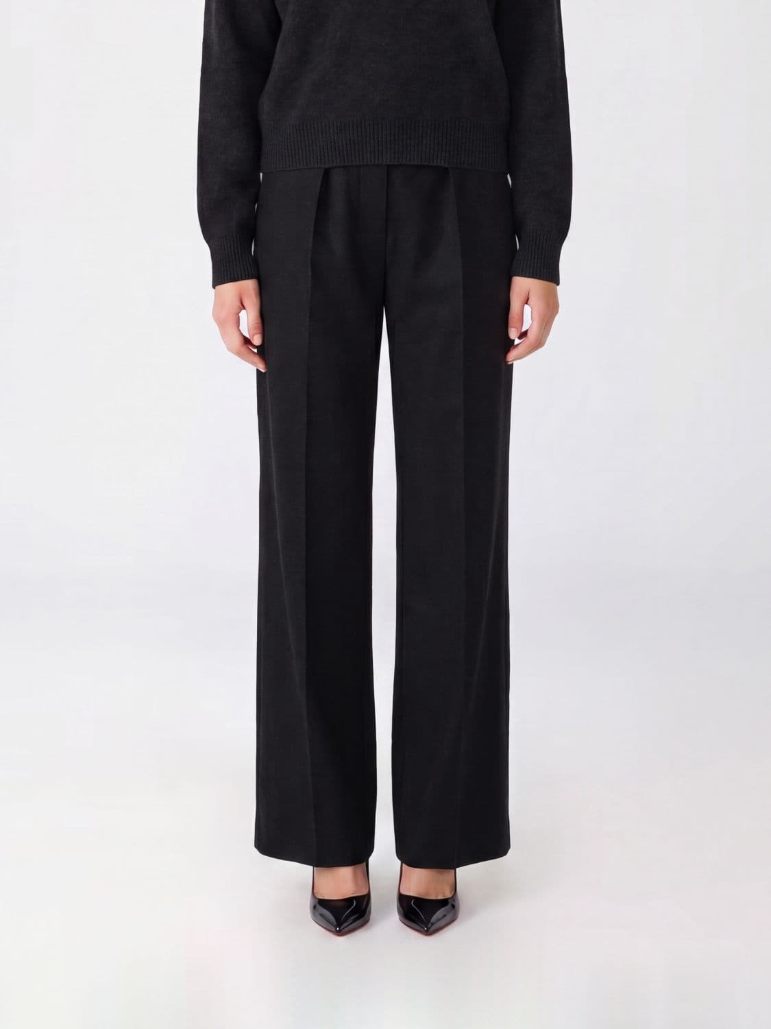 Victoria Victoria Beckham Cecilia High-Waisted Straight-Leg Wool Trousers